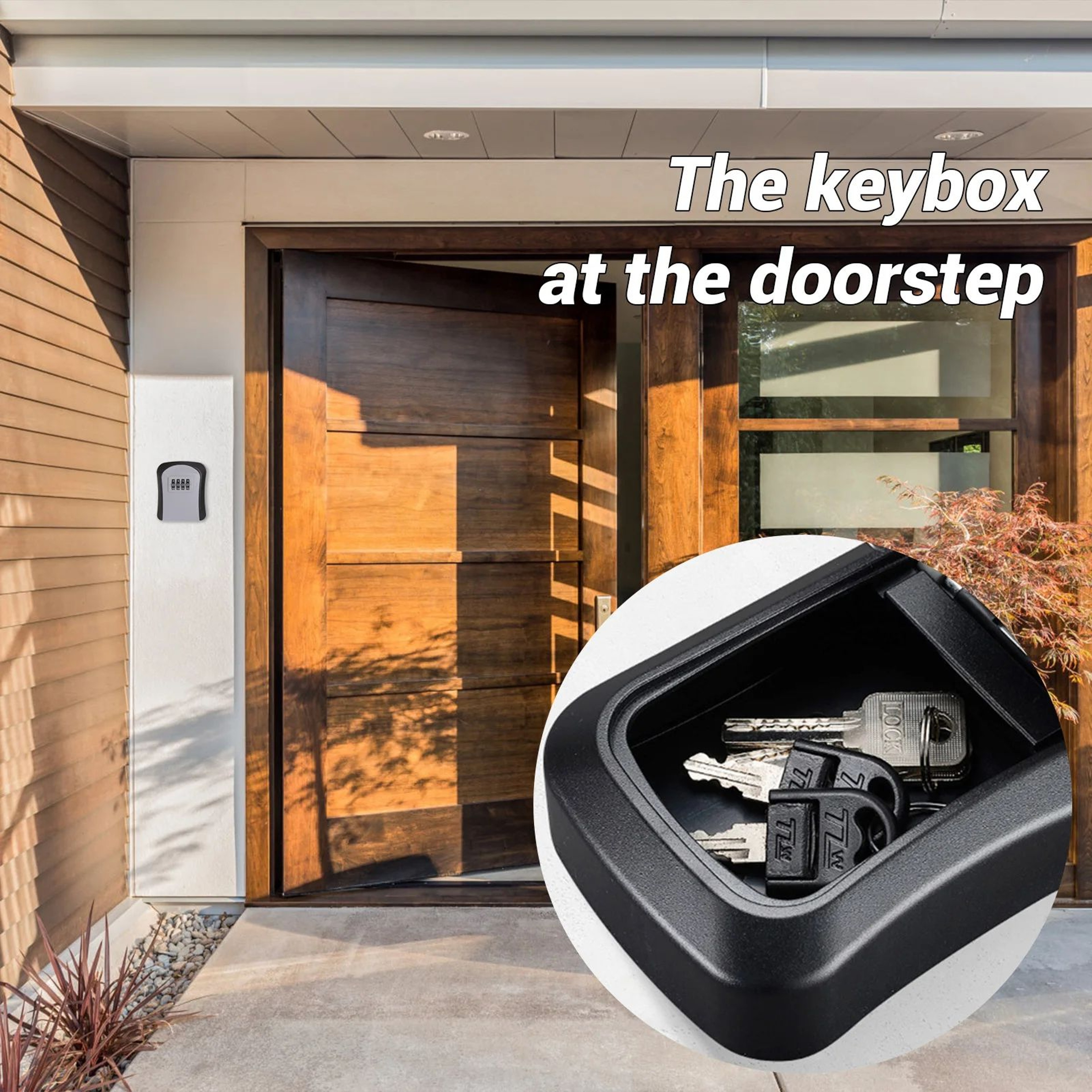 Wall Mount Key Lock Box With Combination Code  Secure Spare Key Storage For Apartments Realtors  Ho 0