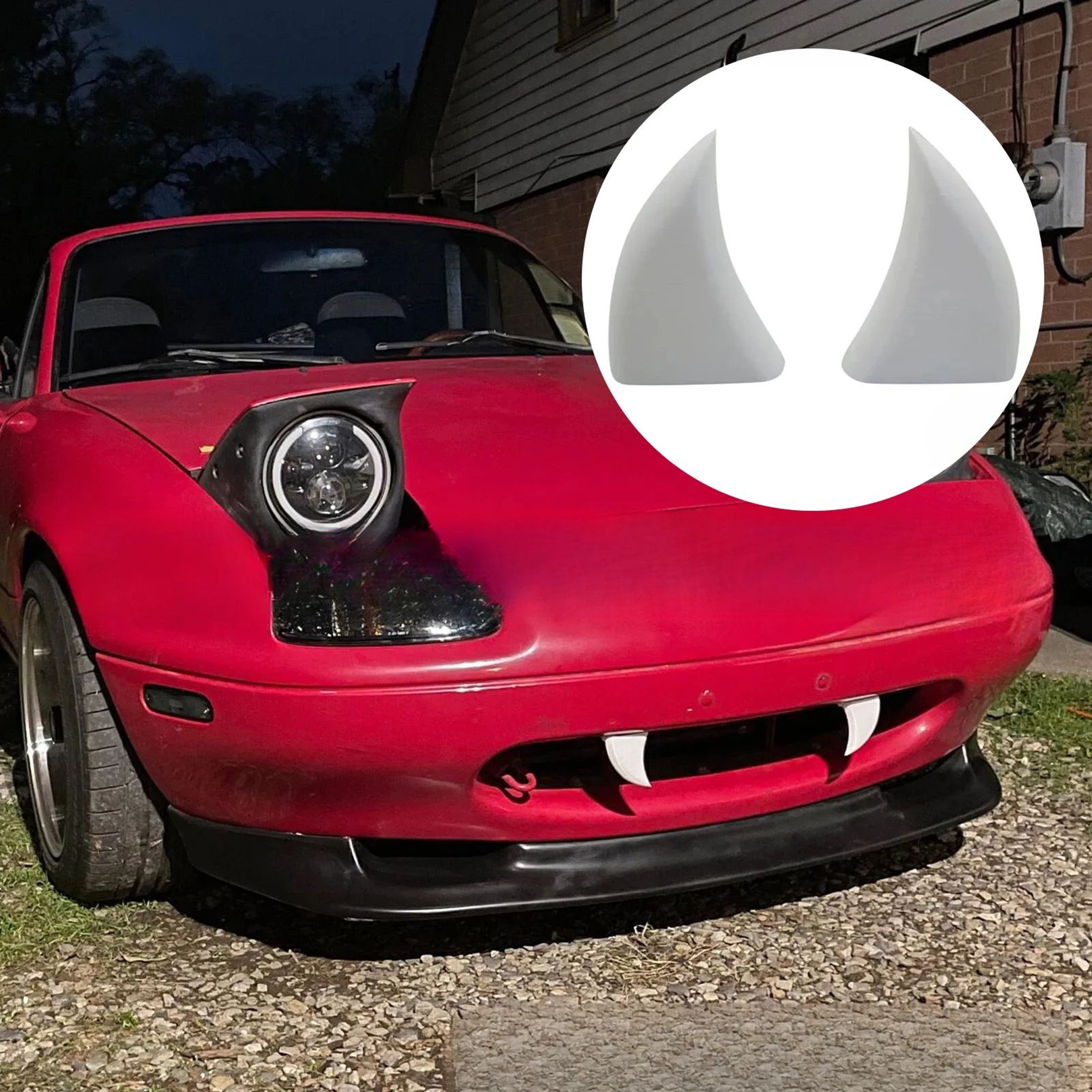 3D Printed Vampire Grille Teeth For Cars Trucks  SUVs  Spooky Front Grill Fang Decor For Halloween  3