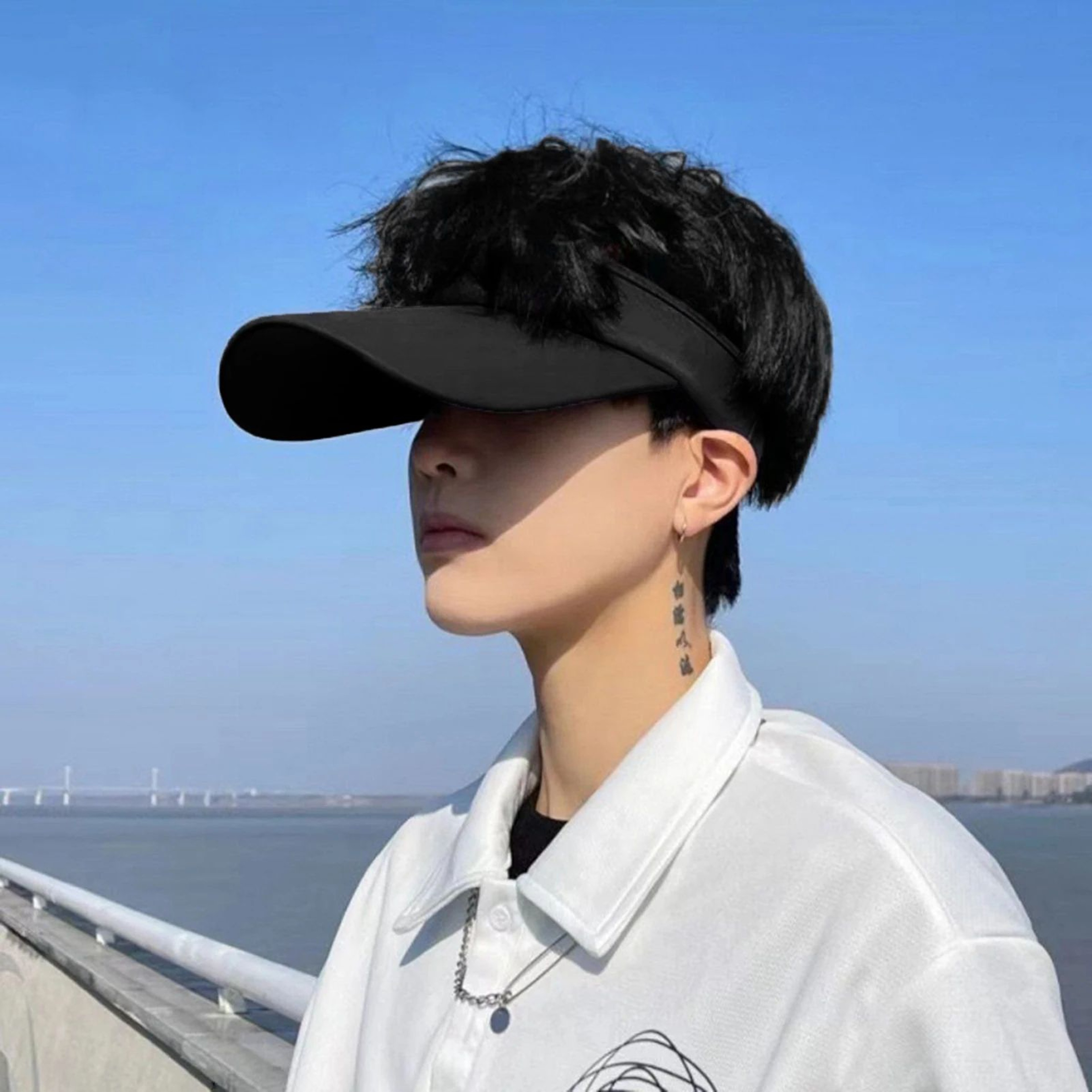 Mens Summer UV Protection Hat  Adjustable Solid Sunshade Cap For Beach Camping Fishing  Travel Outd 1