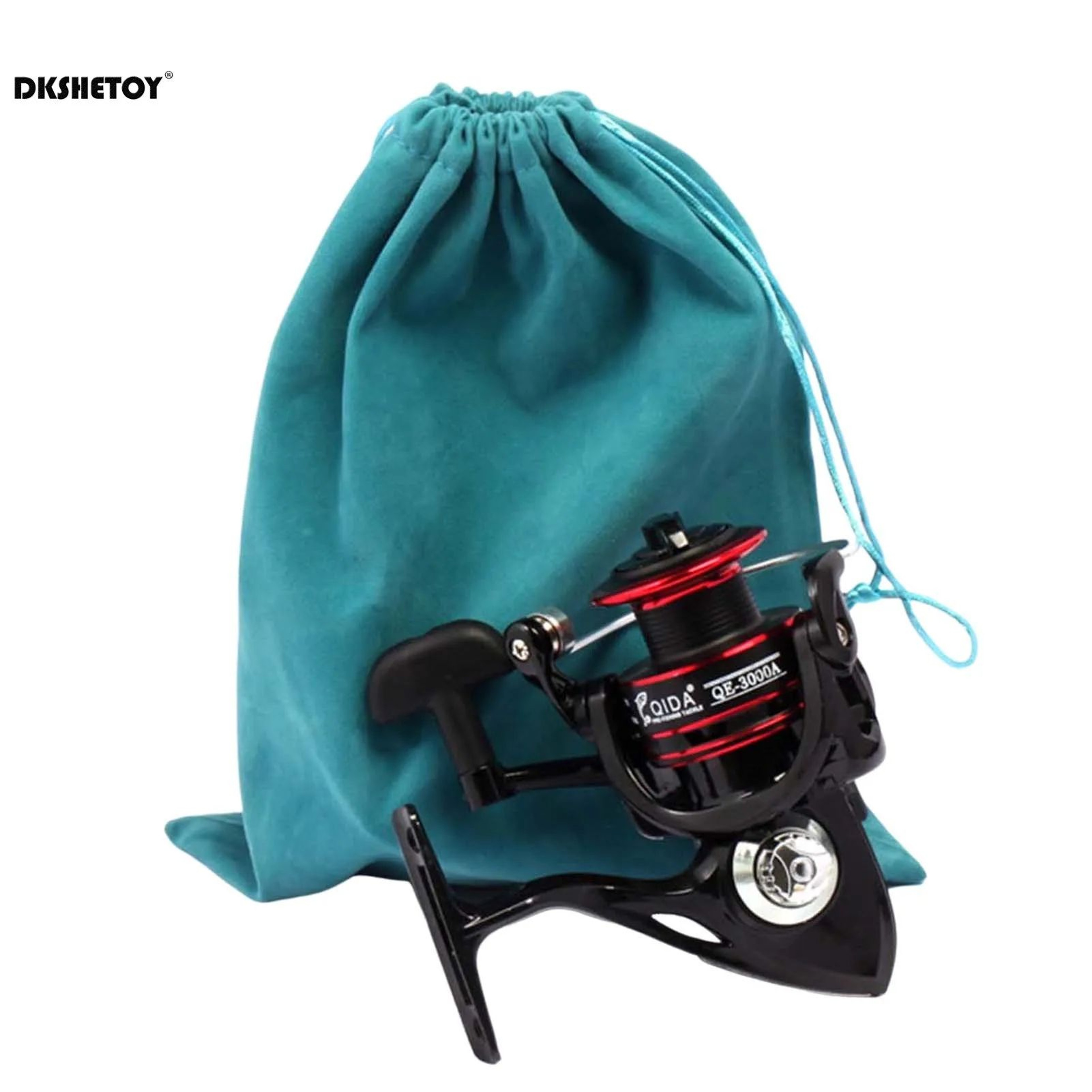Fishing Tackle Storage Bag Drawstring Pouch Soft Flocking Organizer For Lures Reels  Outdoor Campin 5