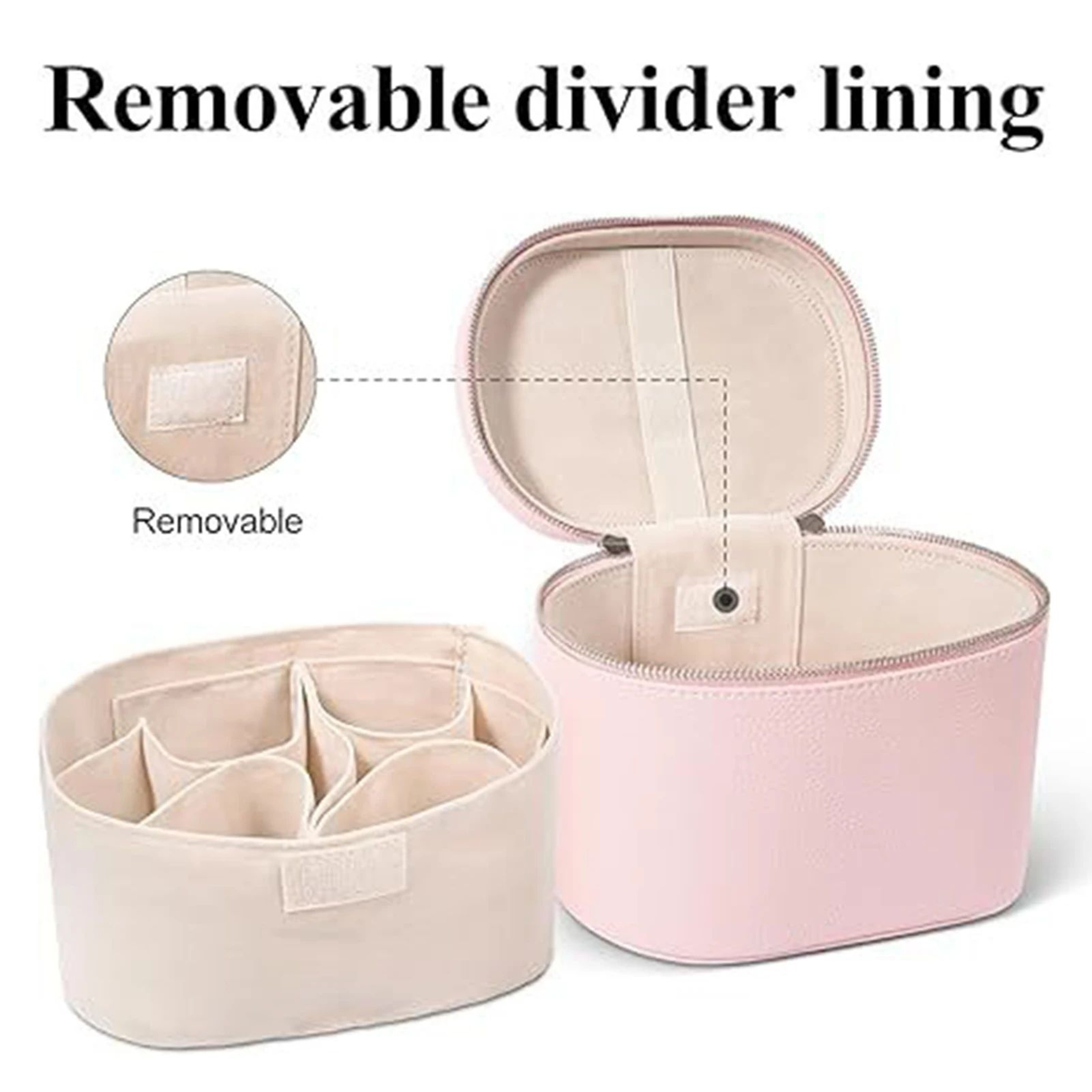 Large Capacity PU Leather Makeup Bag With Detachable Handle Travel Cosmetic  Toiletry Organizer Cas 4