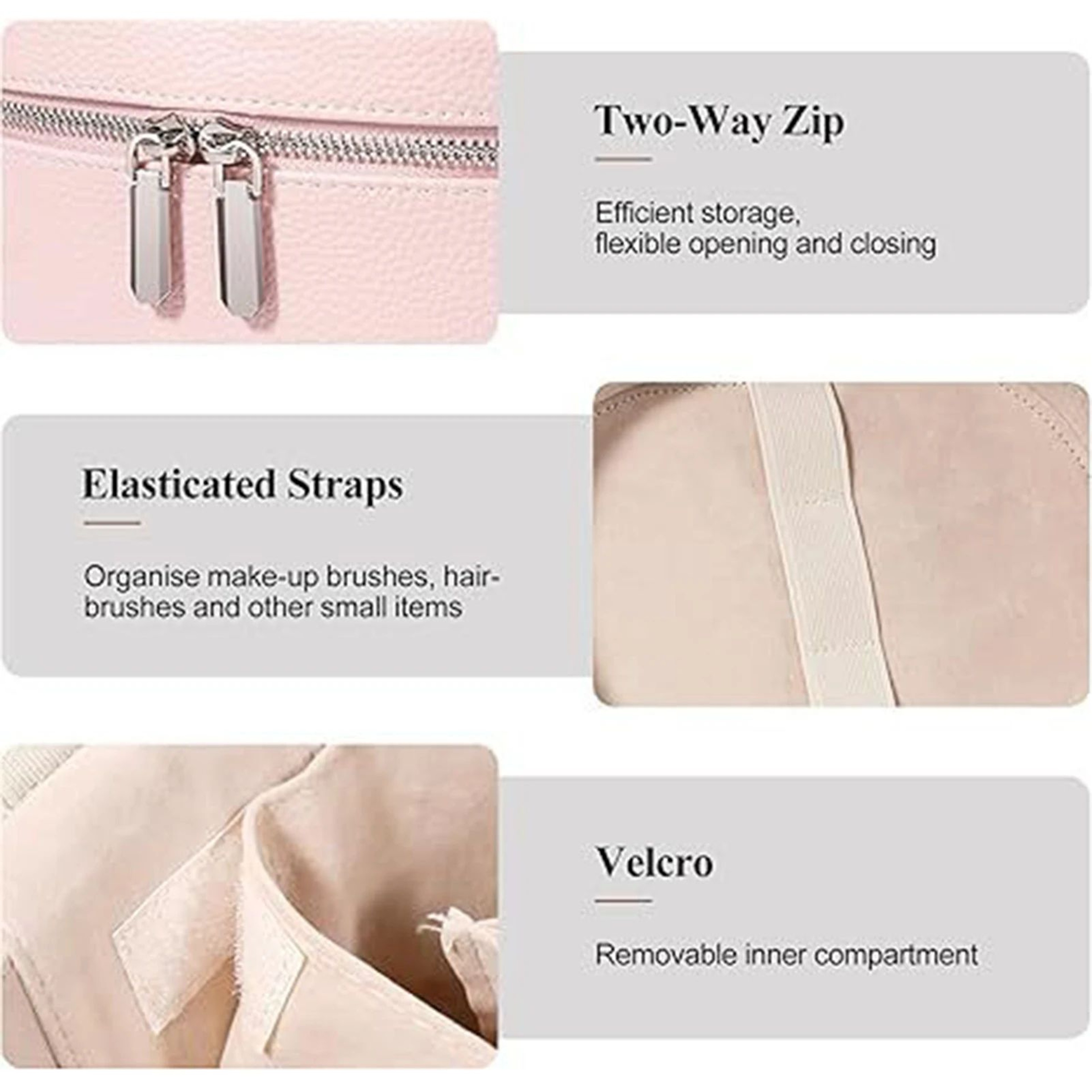 Large Capacity PU Leather Makeup Bag With Detachable Handle Travel Cosmetic  Toiletry Organizer Cas 5