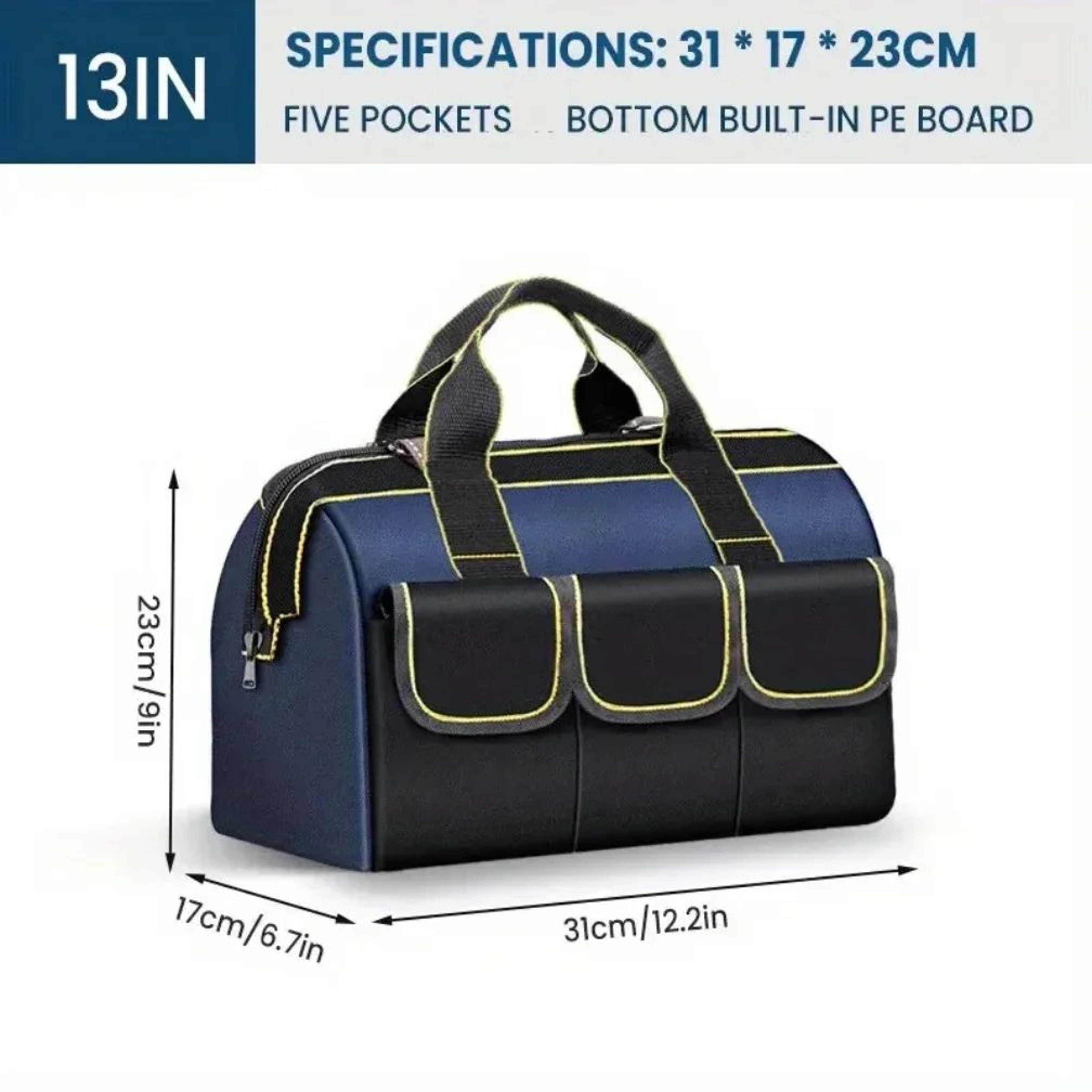 1320in Heavy Duty Tool Bag 1680D Oxford Cloth Waterproof WearResistant High Capacity Electrician  W 5