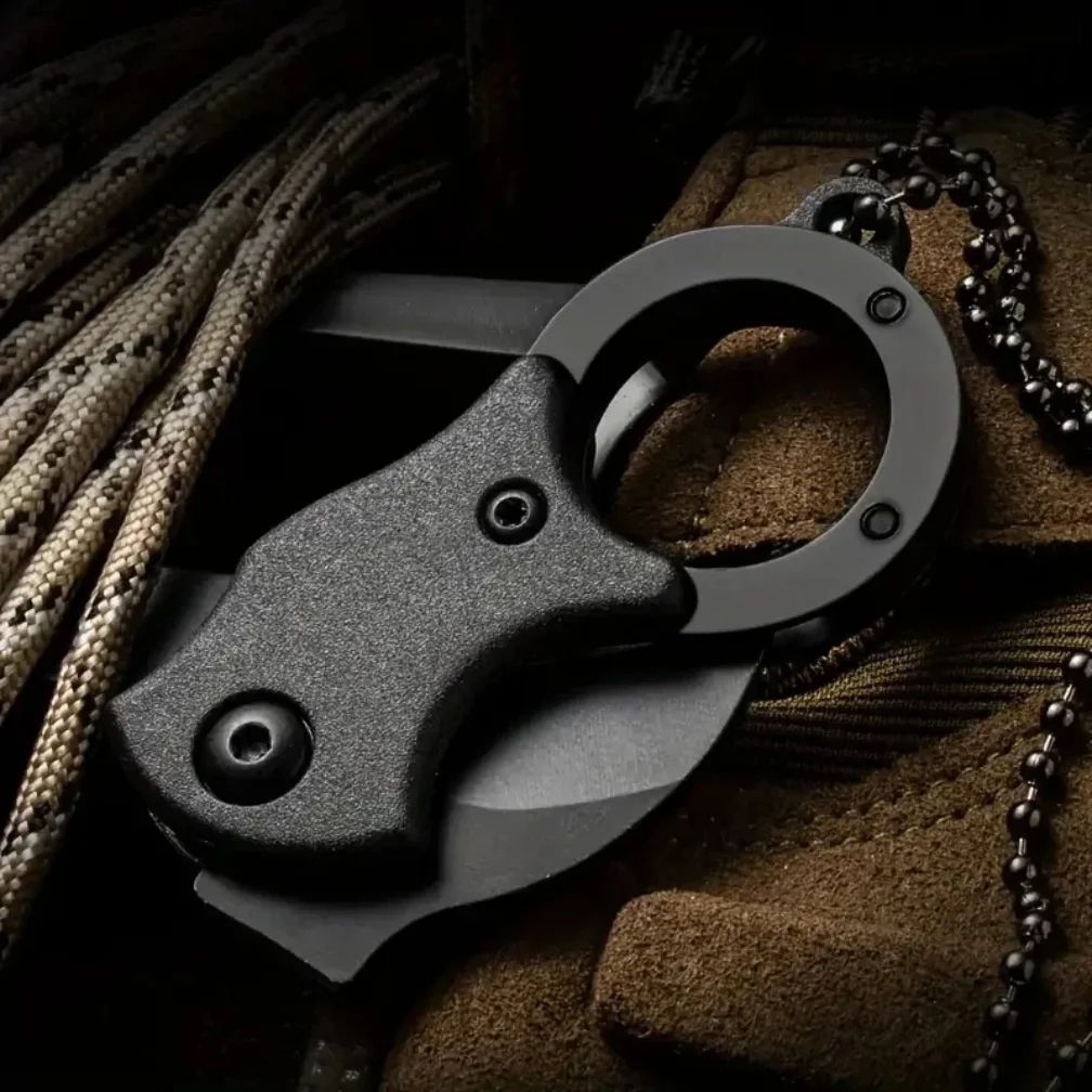 Stainless Steel Mini Keychain Knife  Peeler Fixed Blade EDC Tool With Chain For Camping Travel Pack 2