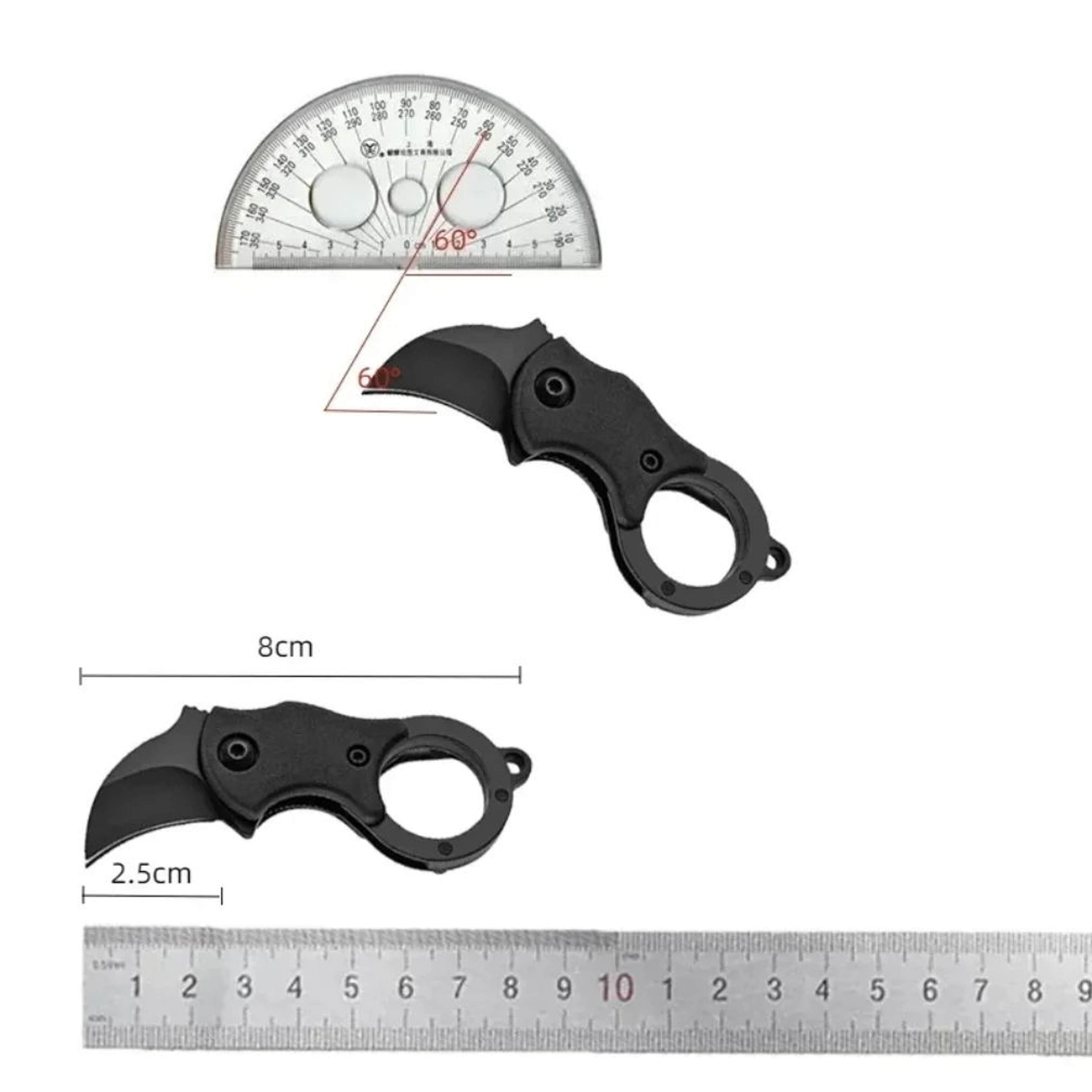 Stainless Steel Mini Keychain Knife  Peeler Fixed Blade EDC Tool With Chain For Camping Travel Pack 4