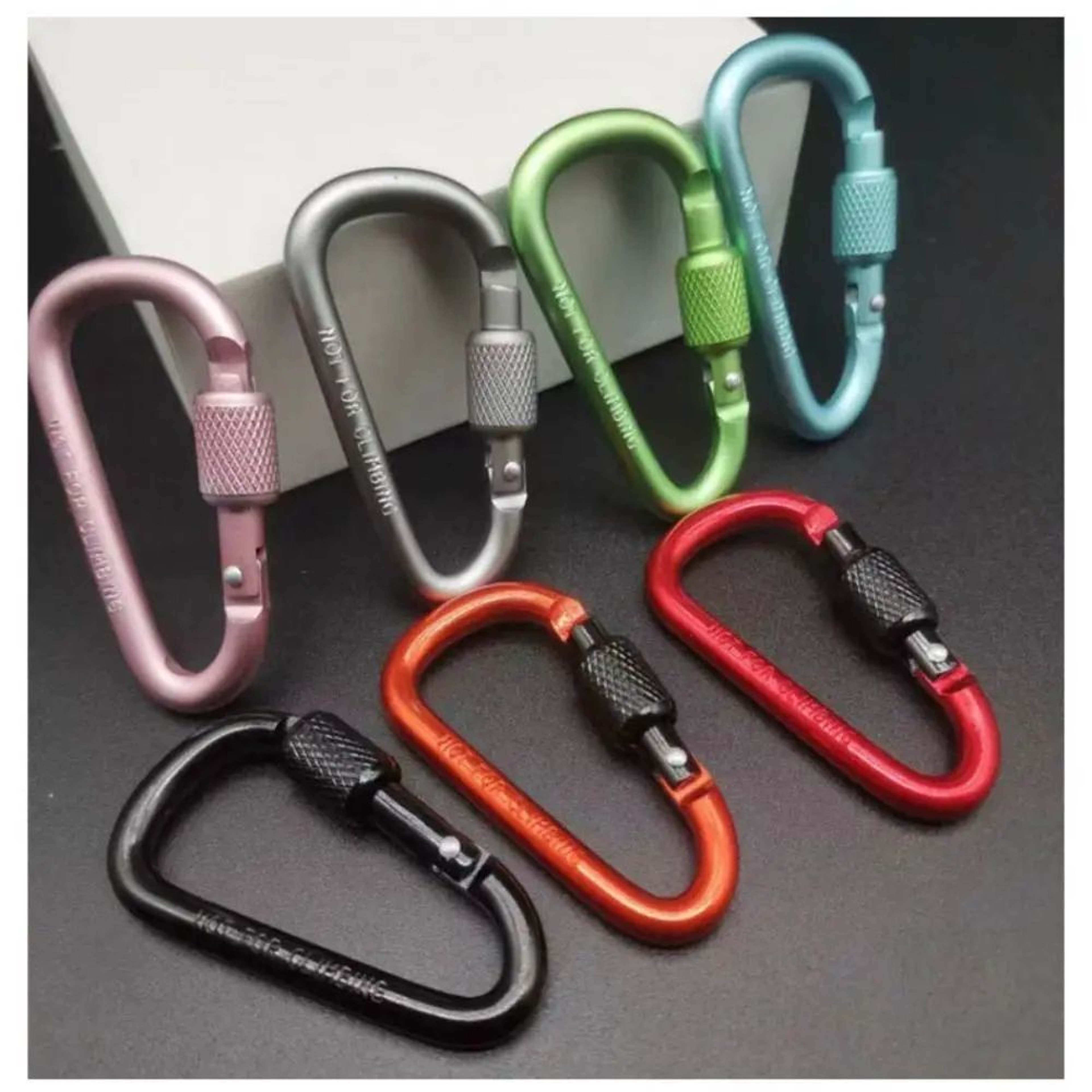 DShape Carabiner Clip MultiColor  Safety Buckle Keychain Hook For Camping Hiking Travel  Outdoor Ge 2