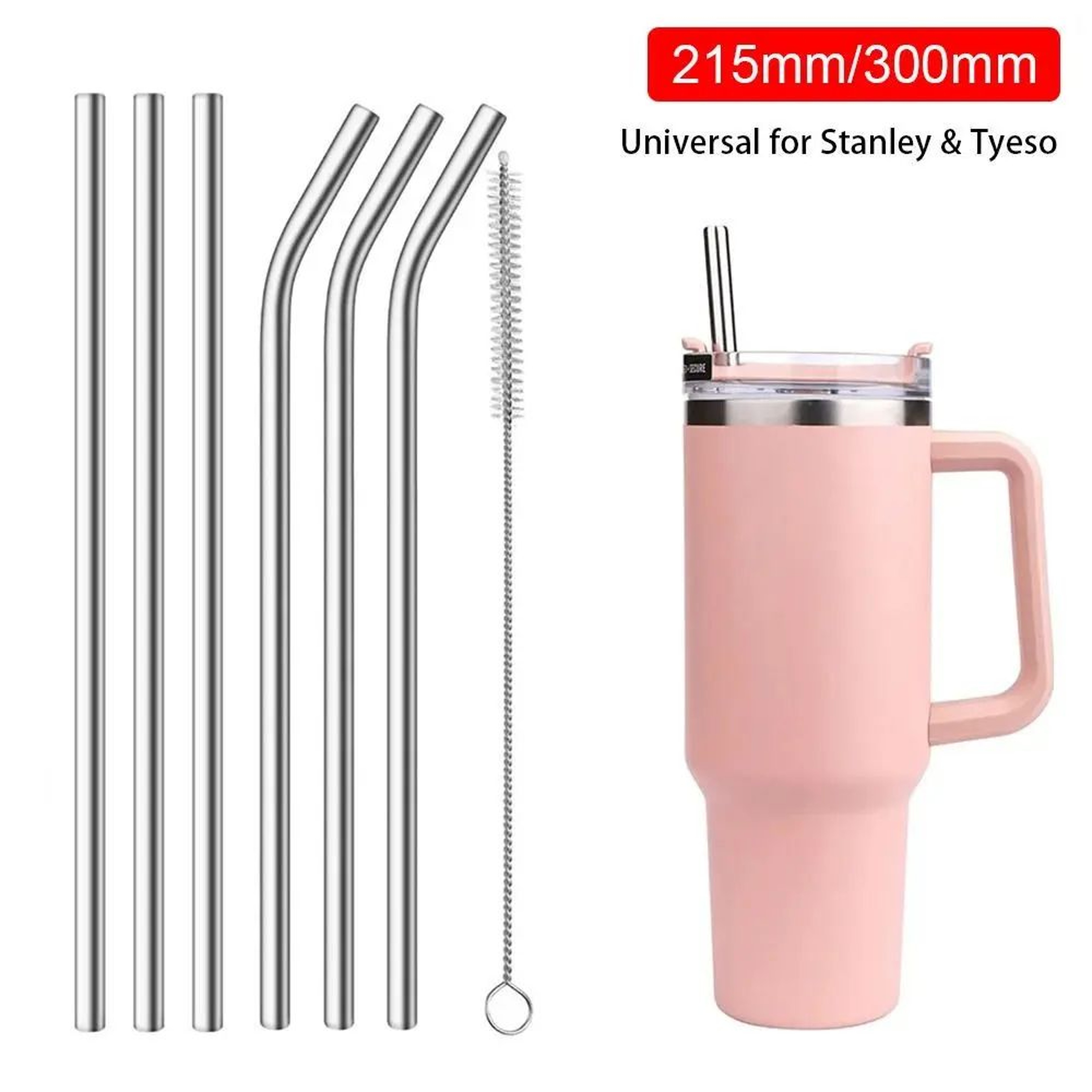 Reusable Stainless Steel Straws 2431in  Straight  Bent Replacement Straws For Stanley 30oz 40oz Tye 0