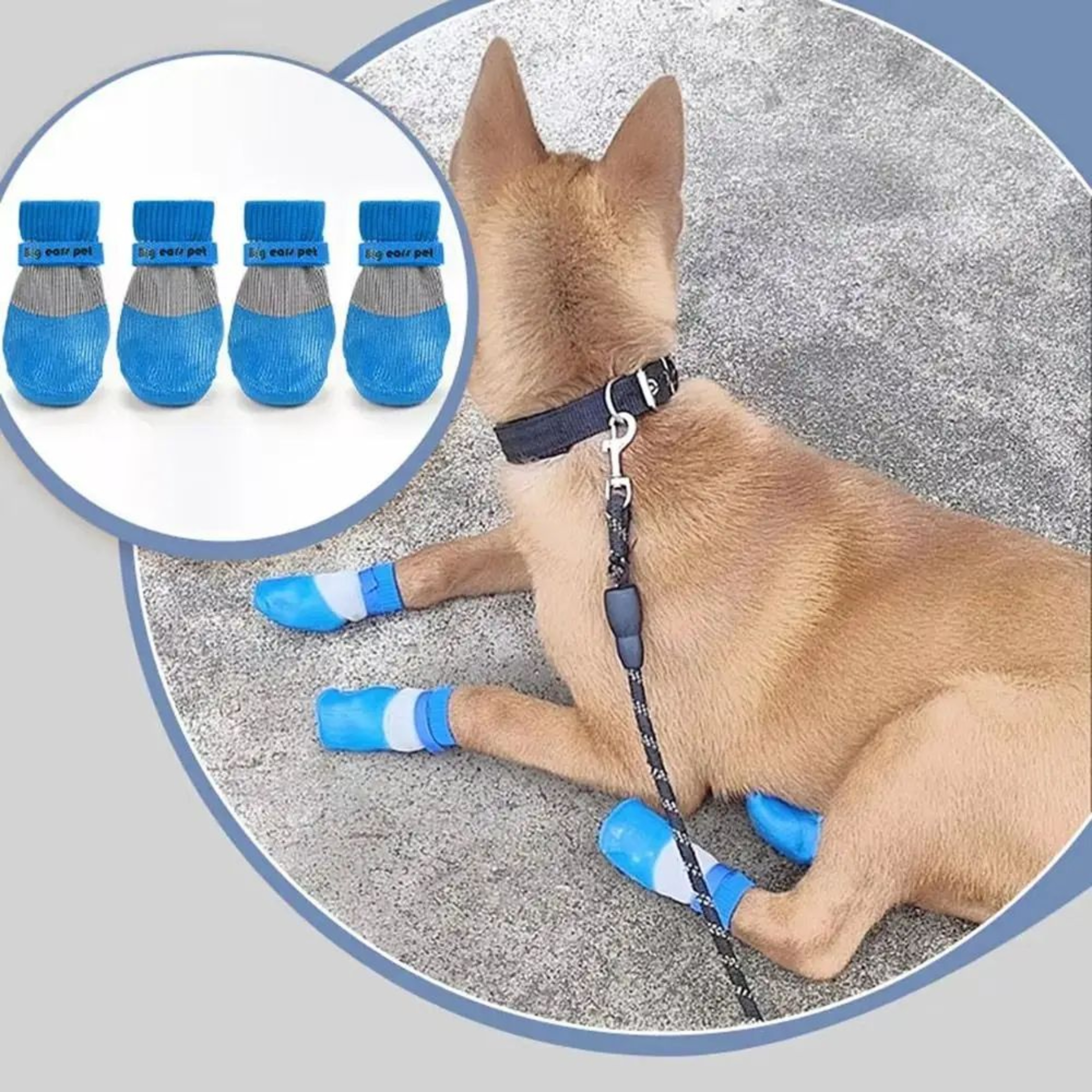 4 Pcs Waterproof Winter Dog Shoes  Warm AntiSlip Snow Boots With Soft Sole Adjustable Paw Covers Fo 4