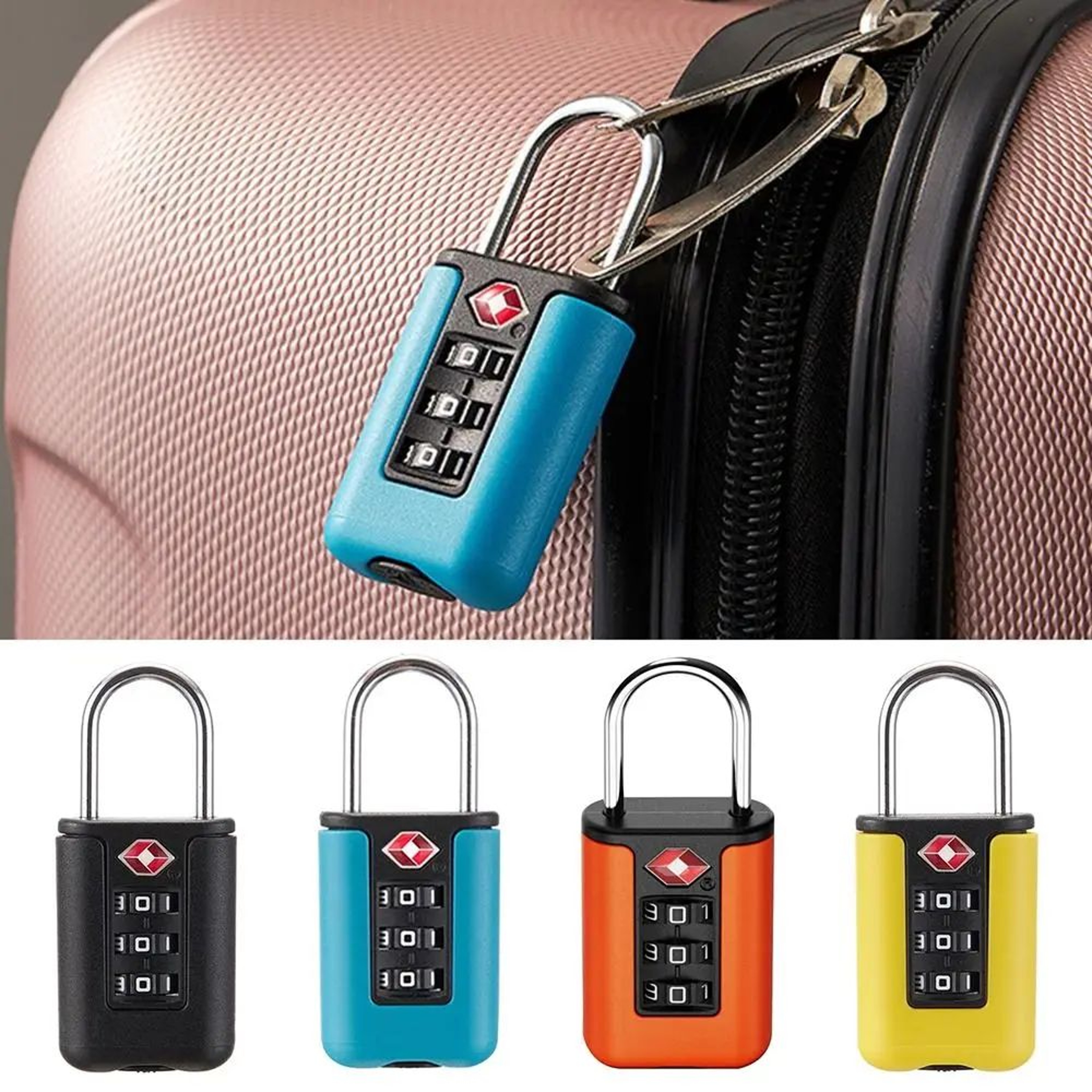 TSAApproved 3 Digit Combination Luggage Lock  Travel Suitcase Password Padlock For Bags Locker Cabi 4
