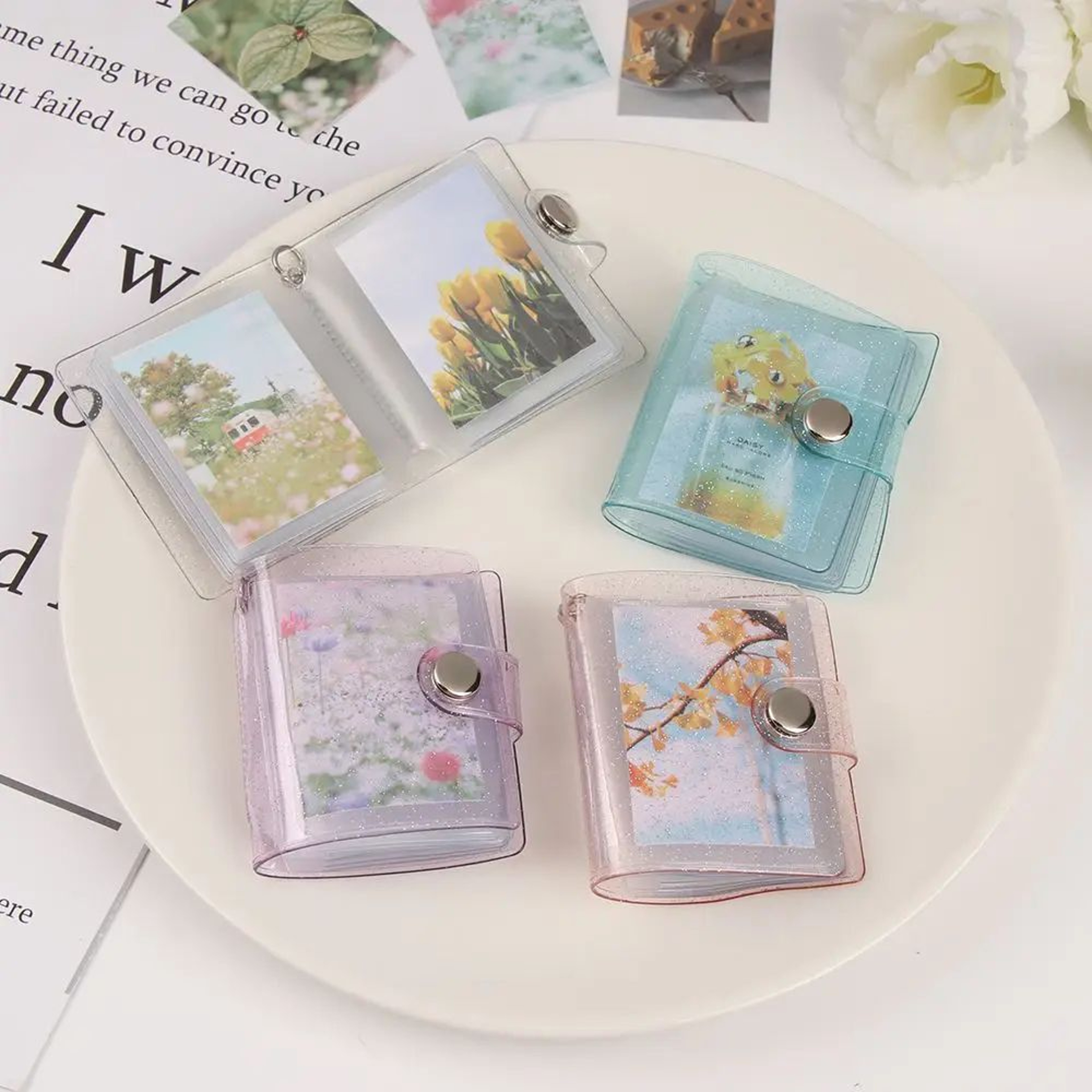 Mini Binder Photocard Holder  20Pocket Kpop Card Album Collect Book  Keychain Card Organizer For Id 3