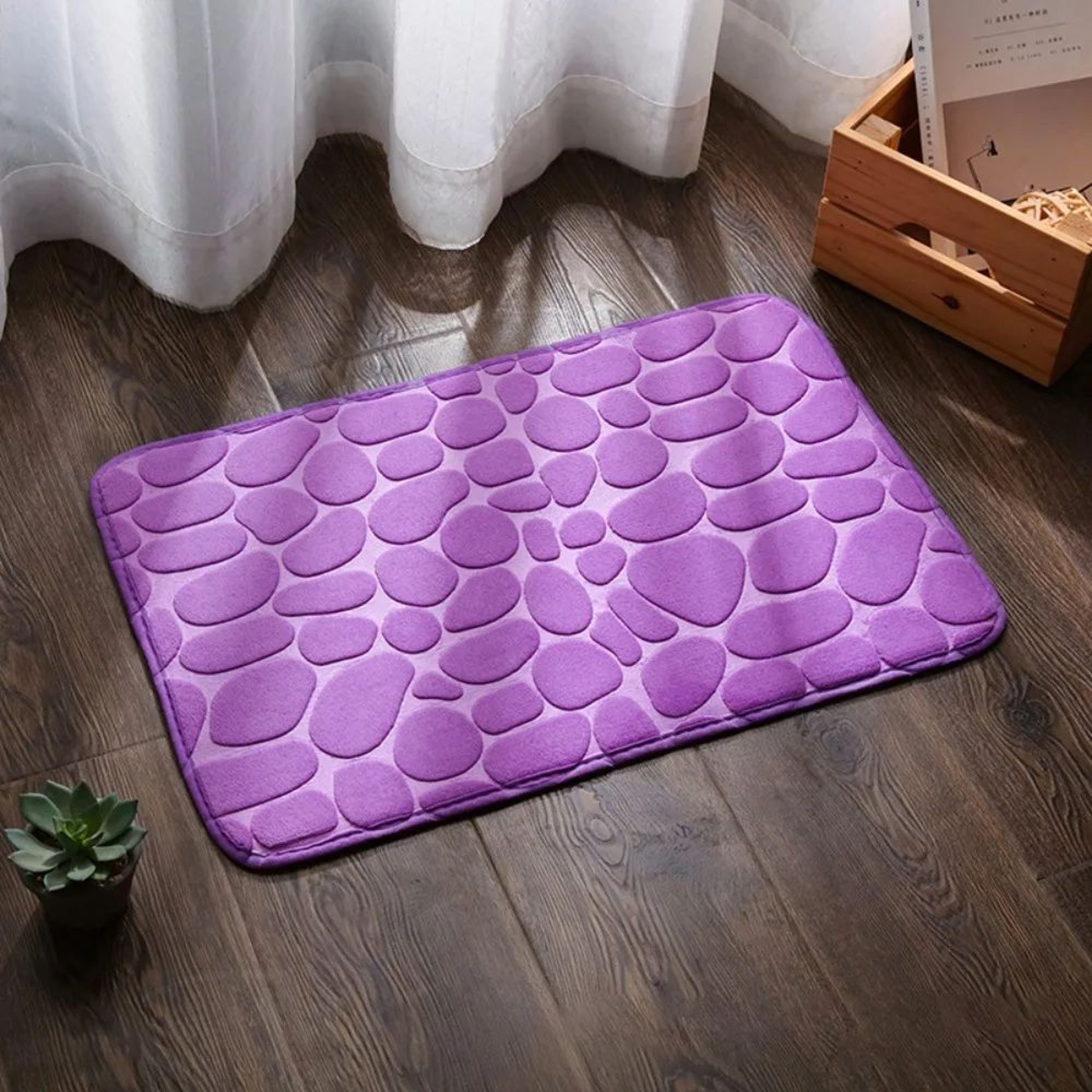 NonSlip Cobblestone Bath Mat  Thick Soft Absorbent Bathroom Rug For Shower  Tub  QuickDry Floor Mat 12