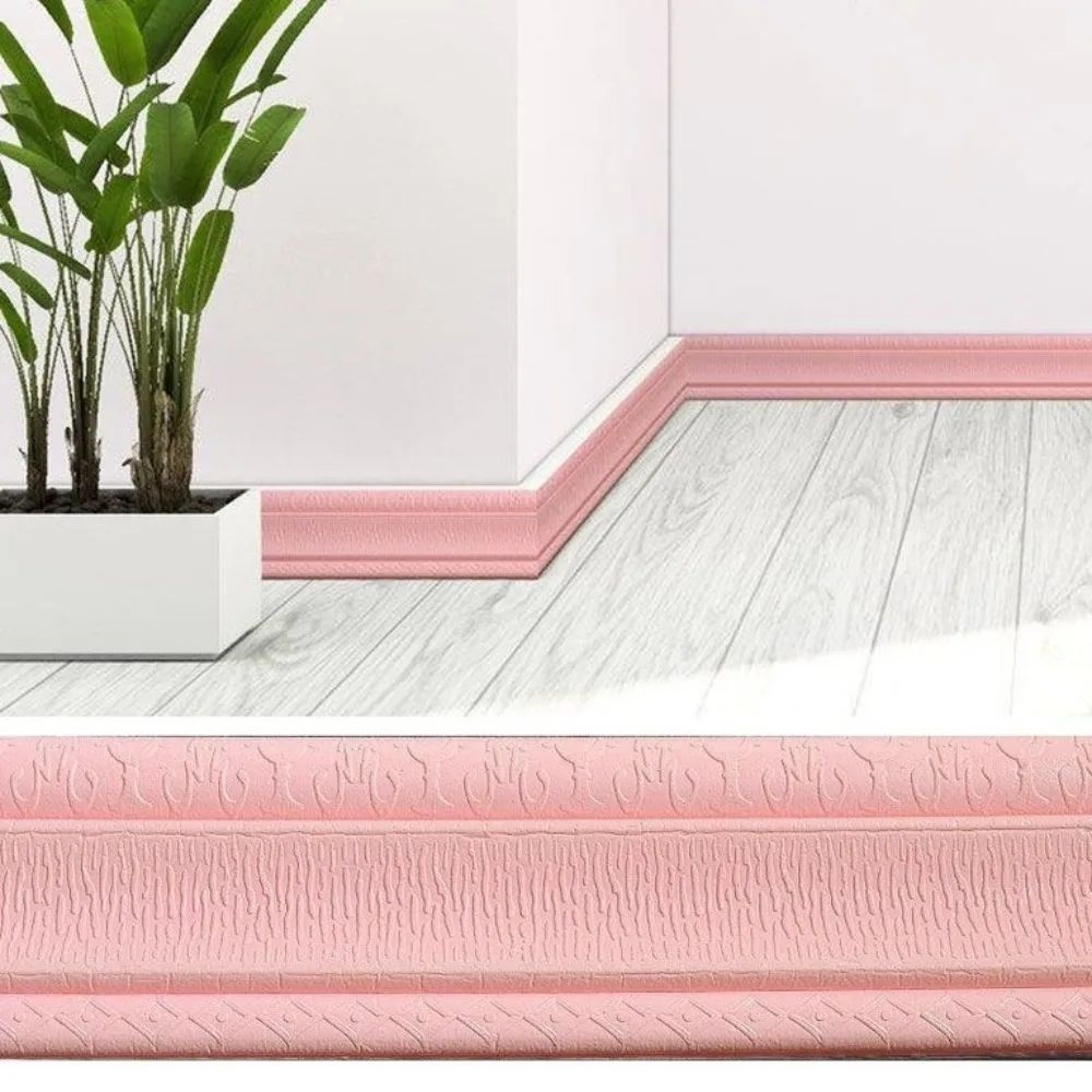 906 Inches XPE Foam 3D Skirting Board Trim 8cm  Waterproof SelfAdhesive Wall Sticker Baseboard Wais 0