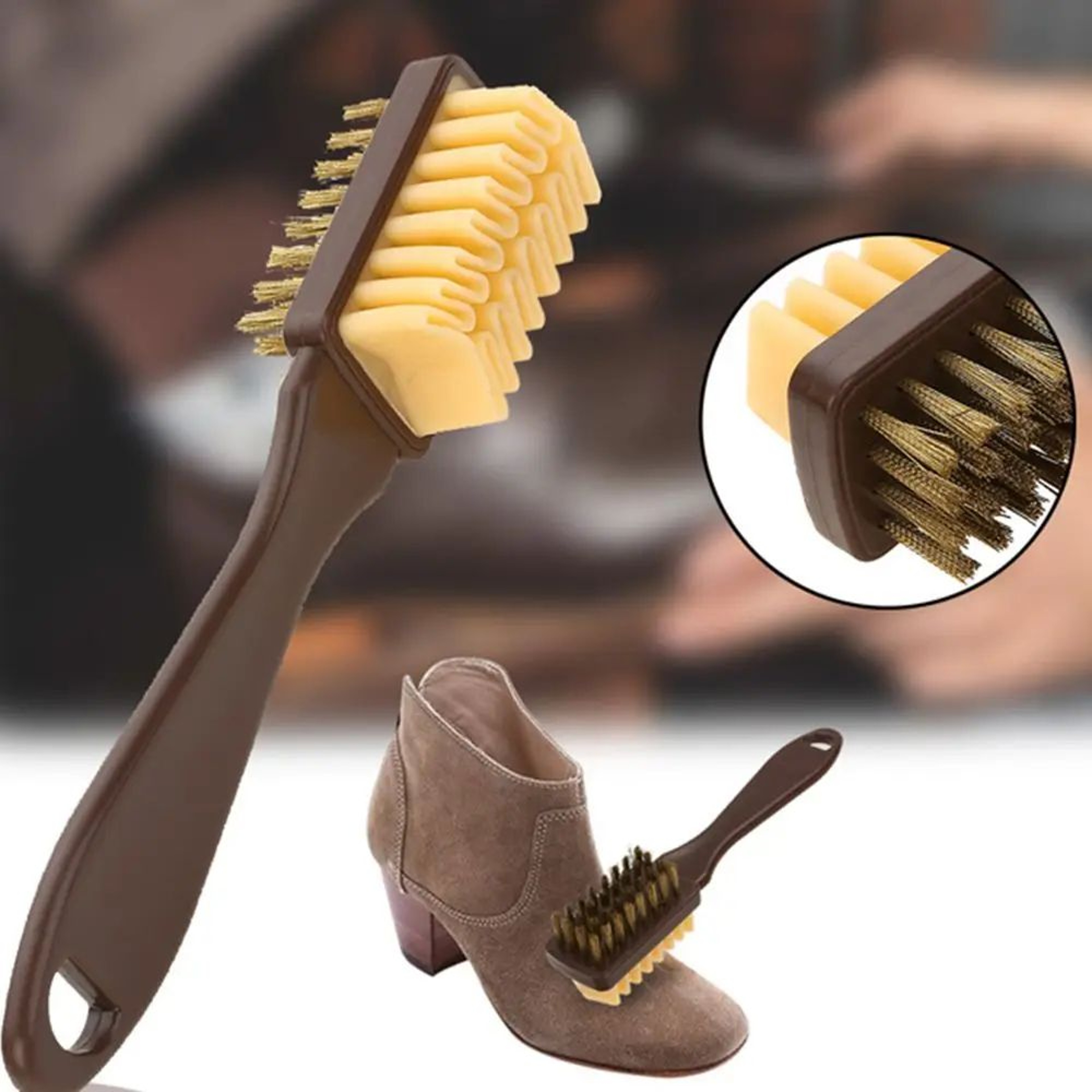LongHandle Shoe Cleaning Brush With Rubber Eraser  Multipurpose Boot  Leather Cleaner For Dust Scuf 3