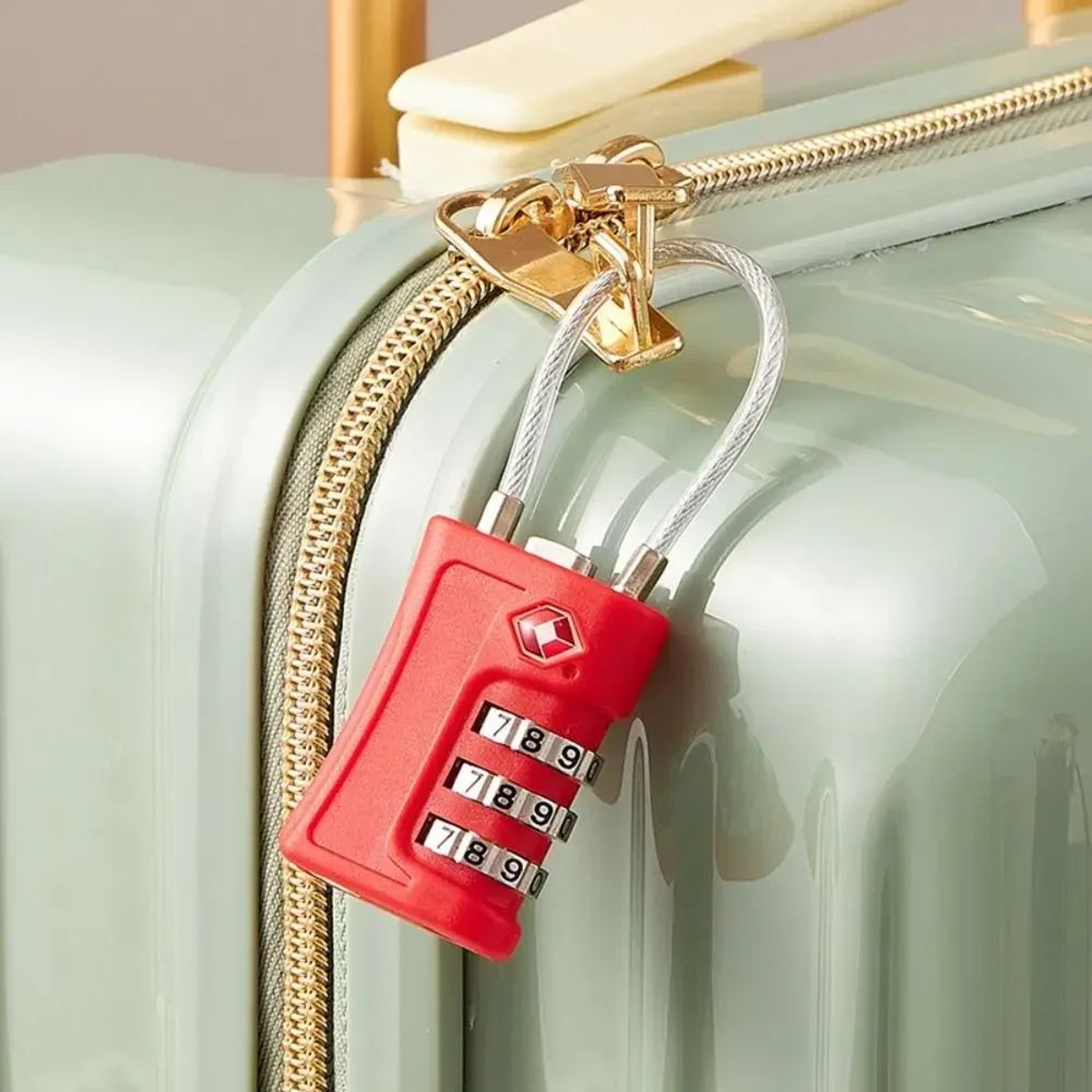 Portable TSA 3Digit Combination Wire Rope Lock  AntiTheft Padlock For Luggage Suitcase Backpack  Tr 14