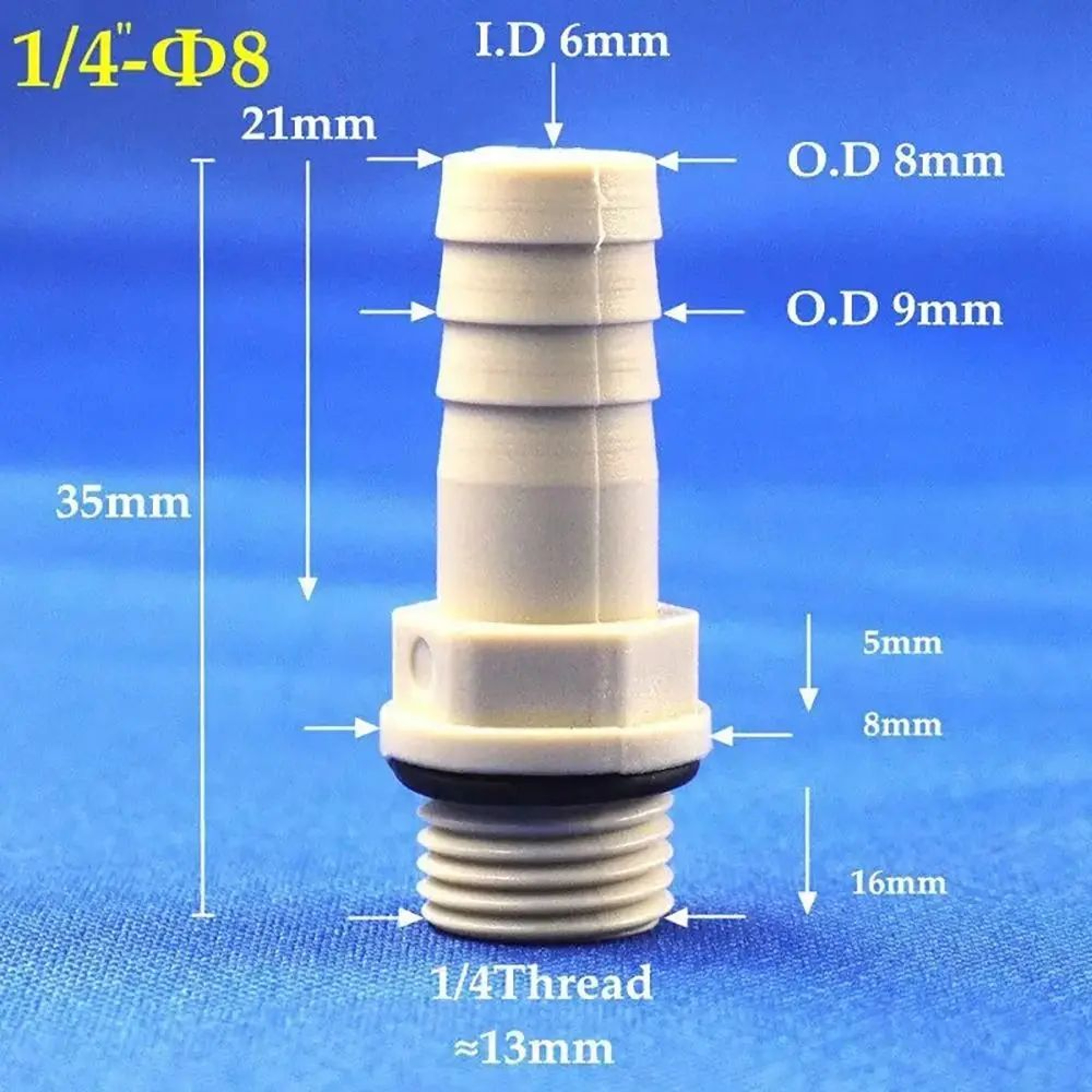 Barbed Hose Fitting Adapter 681012mm  18  14 Inches BSP Male Thread Plastic Connector For Pipe  Tub 6