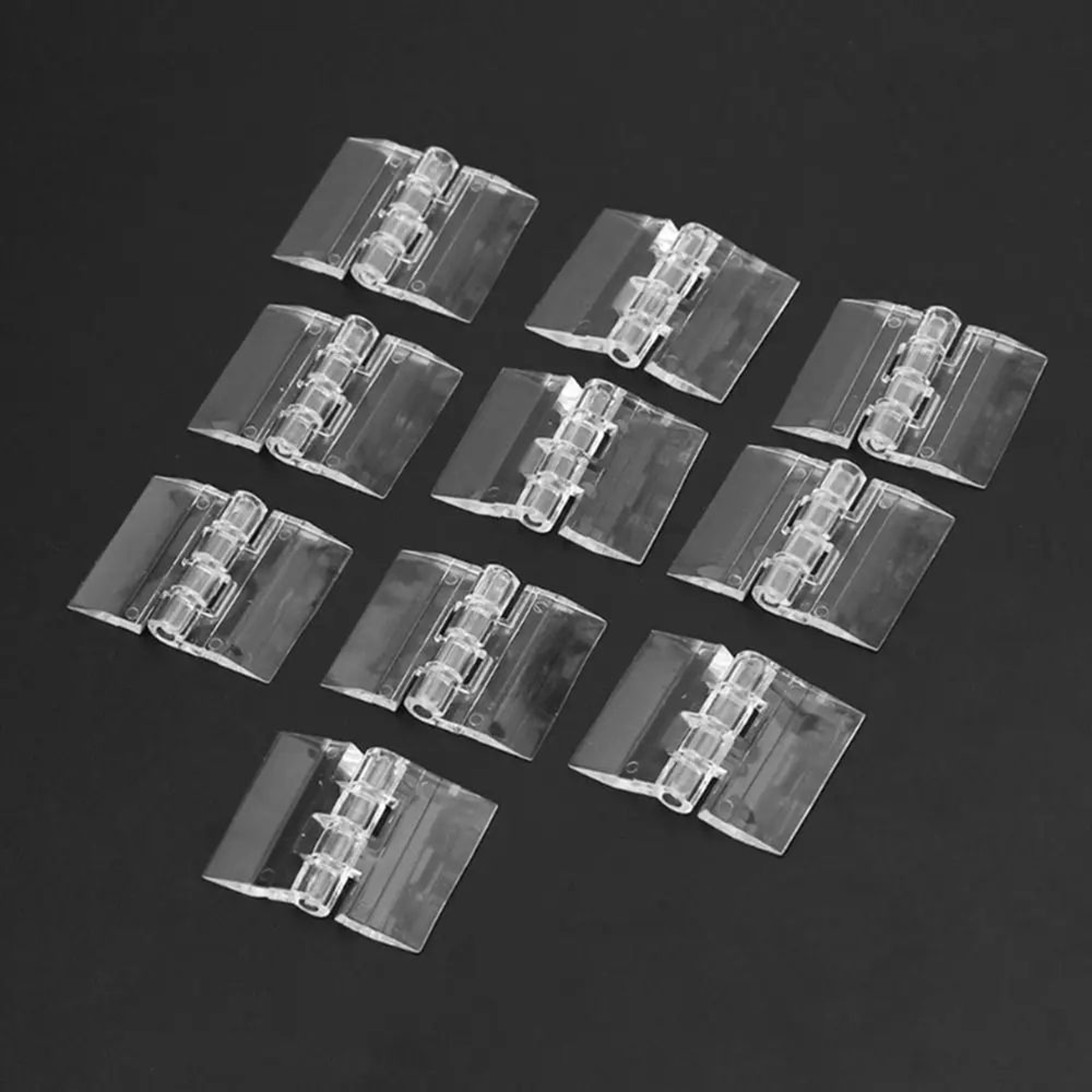 2 Pcs Clear Folding Door Hinges  Transparent AcrylicABS Cabinet Hinges For Furniture Doors Foldable 1