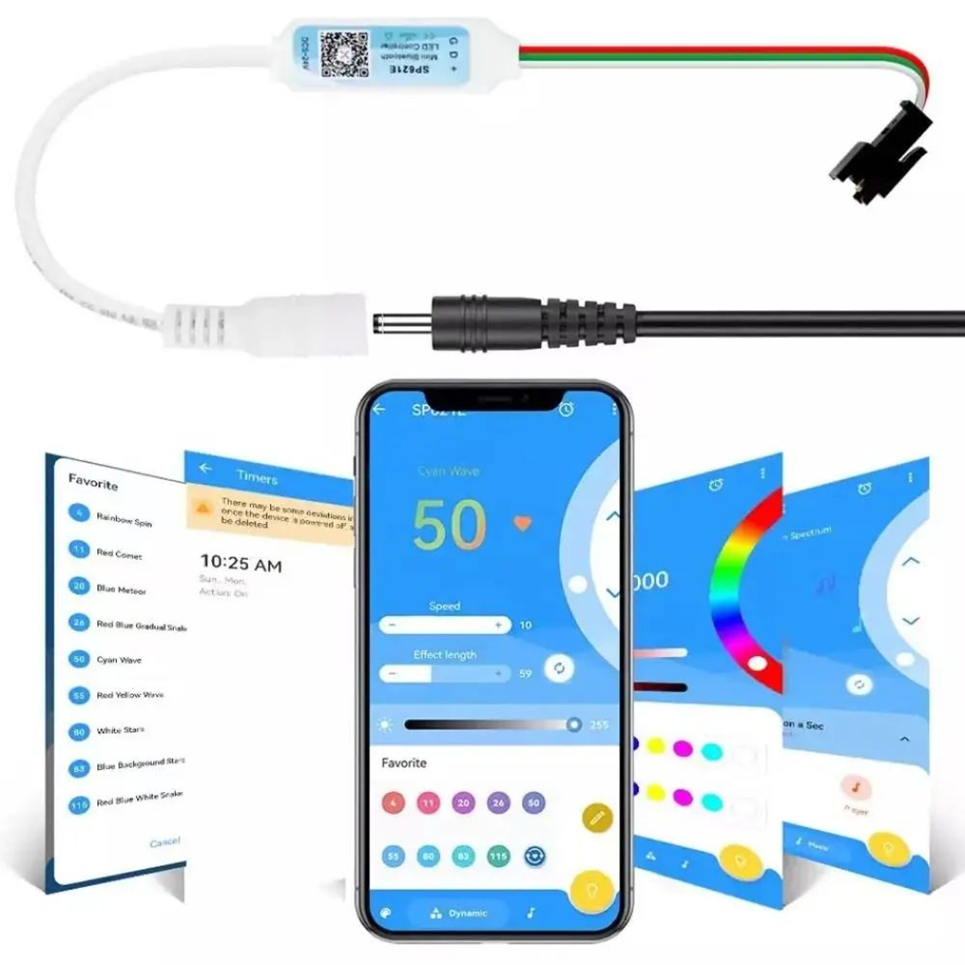 Bluetooth LED Strip Controller For WS2812WS2811  Mini Music Sync App Control iOSAndroid DC5V24V Pix 2