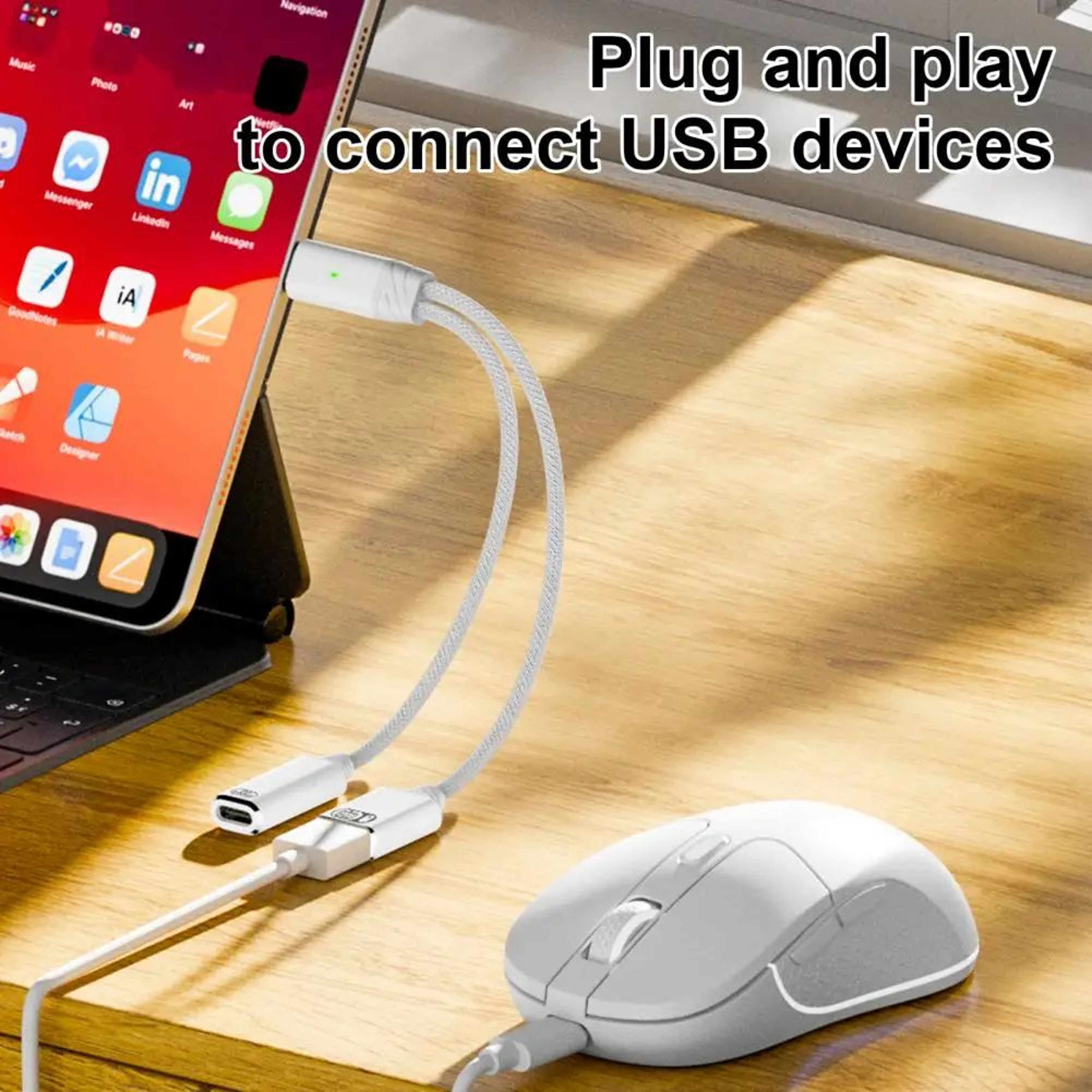 USBC OTG Adapter Cable USB 30 With 100W PD Fast Charging HighSpeed Data Transfer Converter For Lapt 1