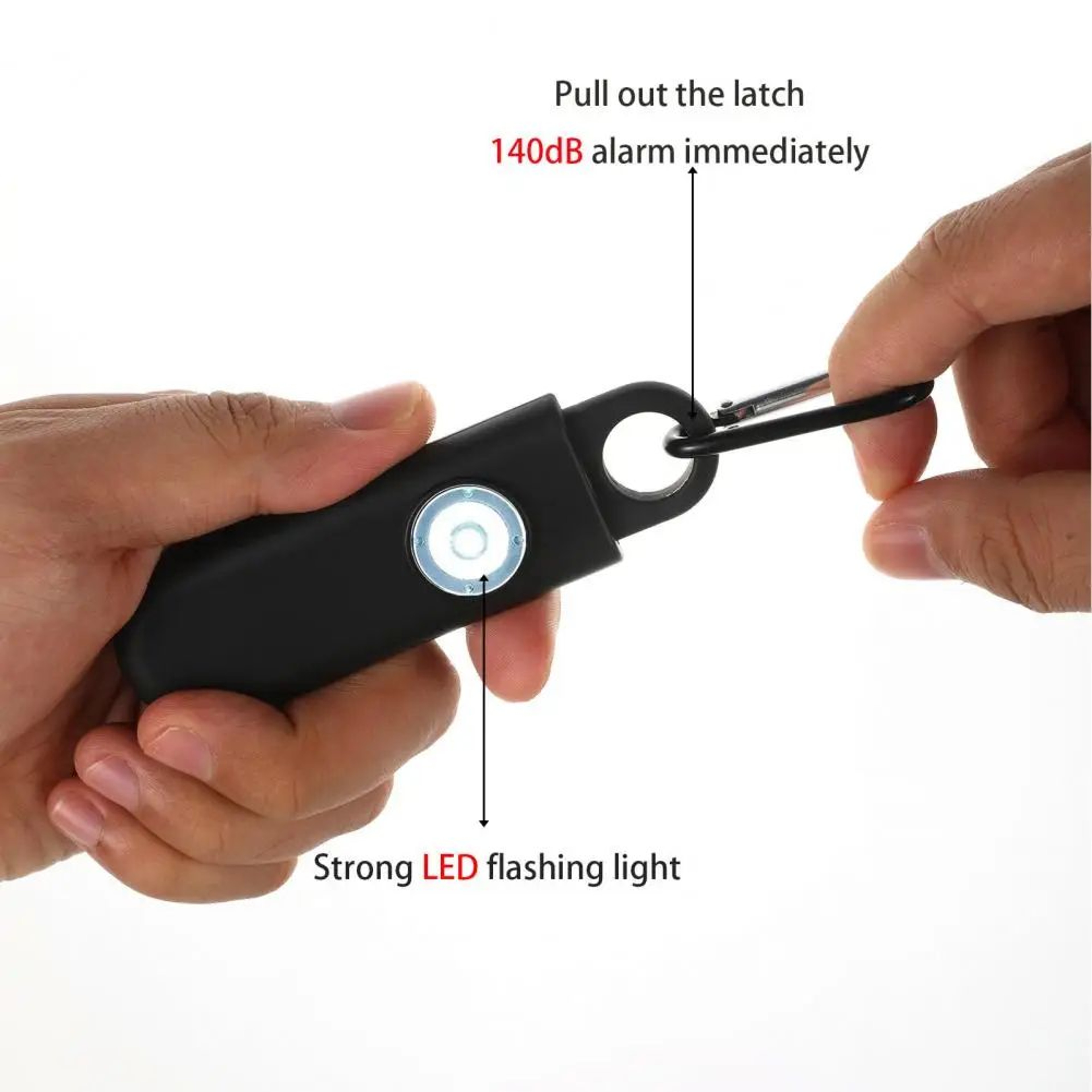 Personal Safety Alarm For Women With LED Flashlight HighVolume Emergency Self Defense Keychain Secu 4