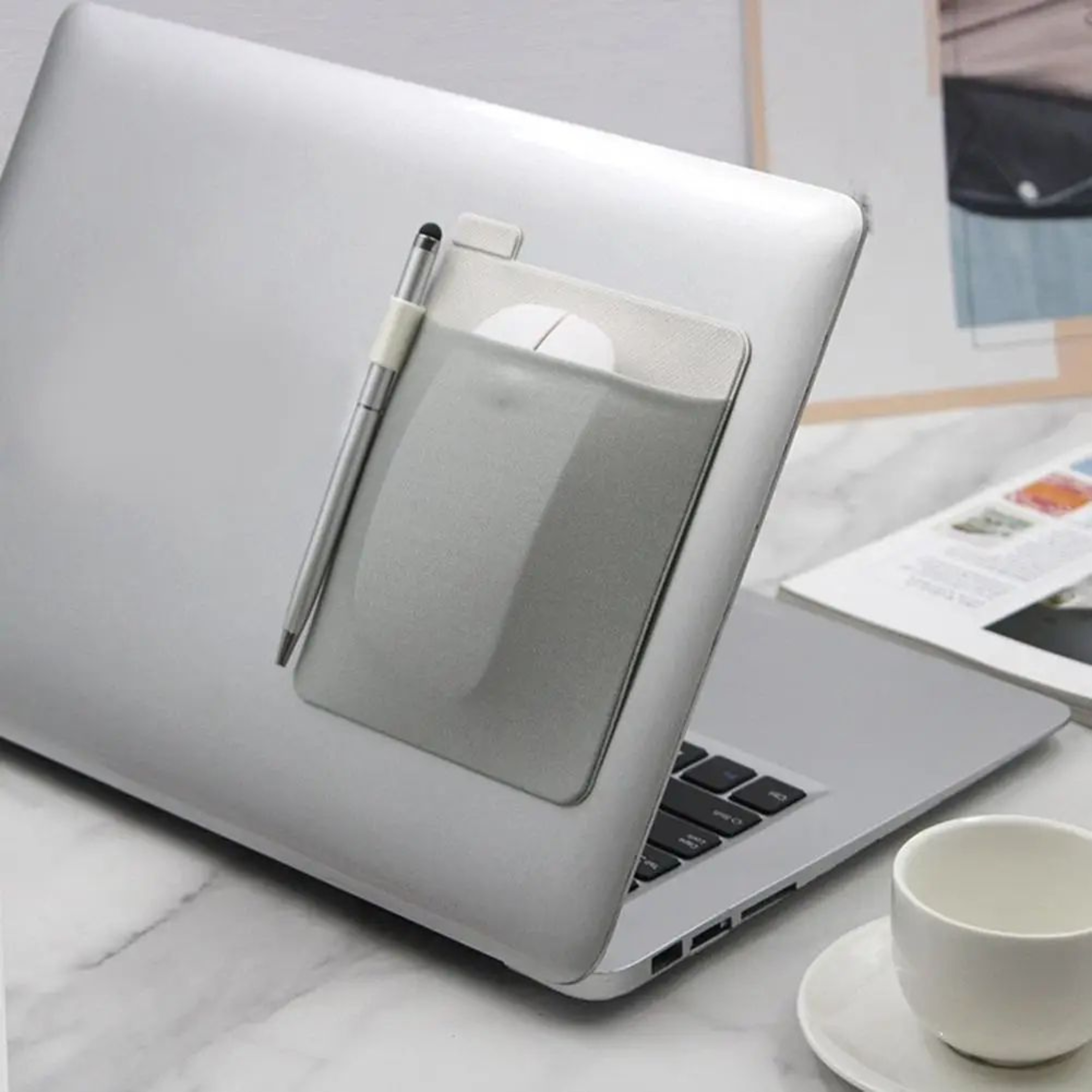 Adhesive Laptop Back Storage Pouch Slim Cable Organizer Bag For Tablet Accessories Mouse Charger Pe 5