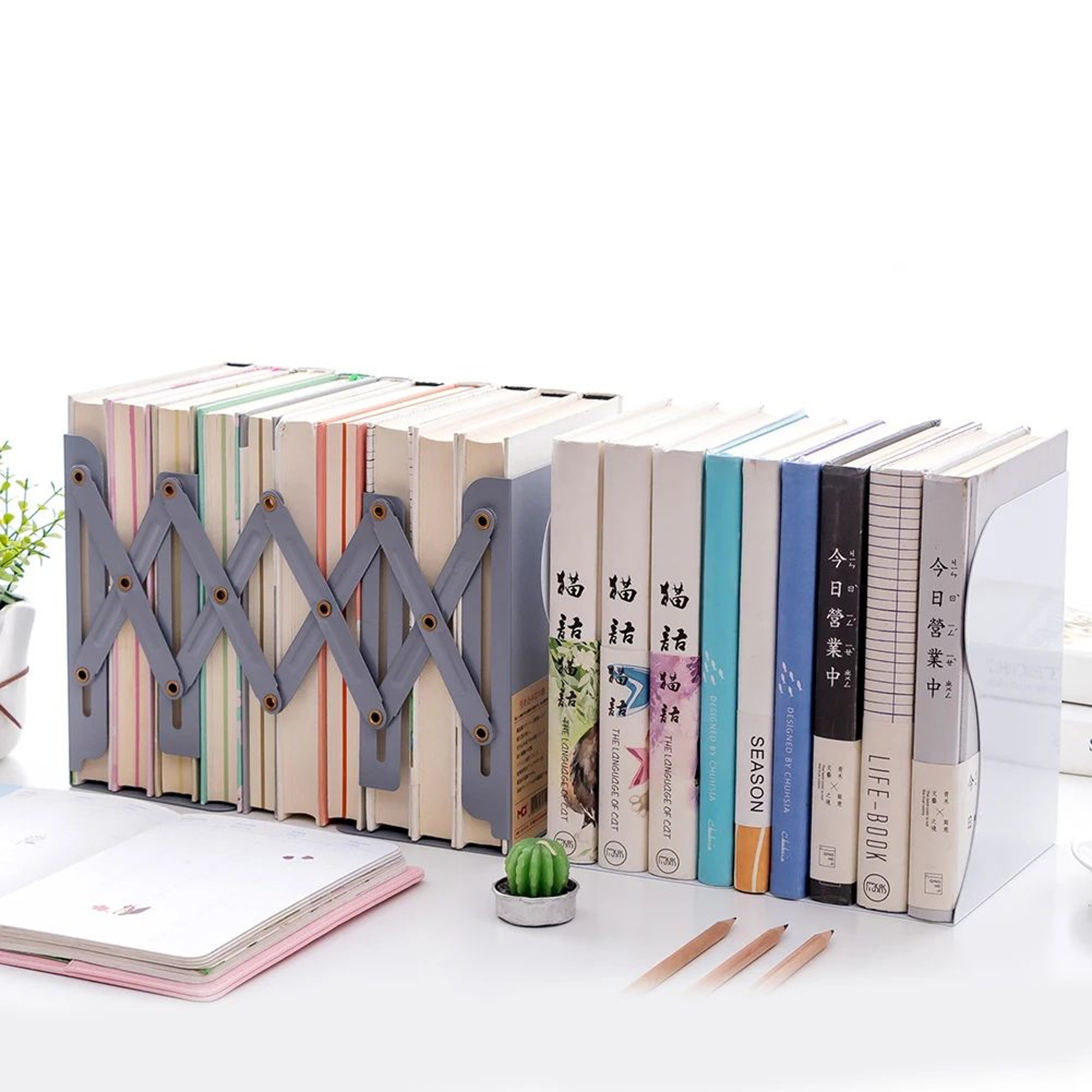 Retractable Foldable Iron Bookends For Desk  Shelf Adjustable Book Support Stand Rack HeavyDuty Des 4