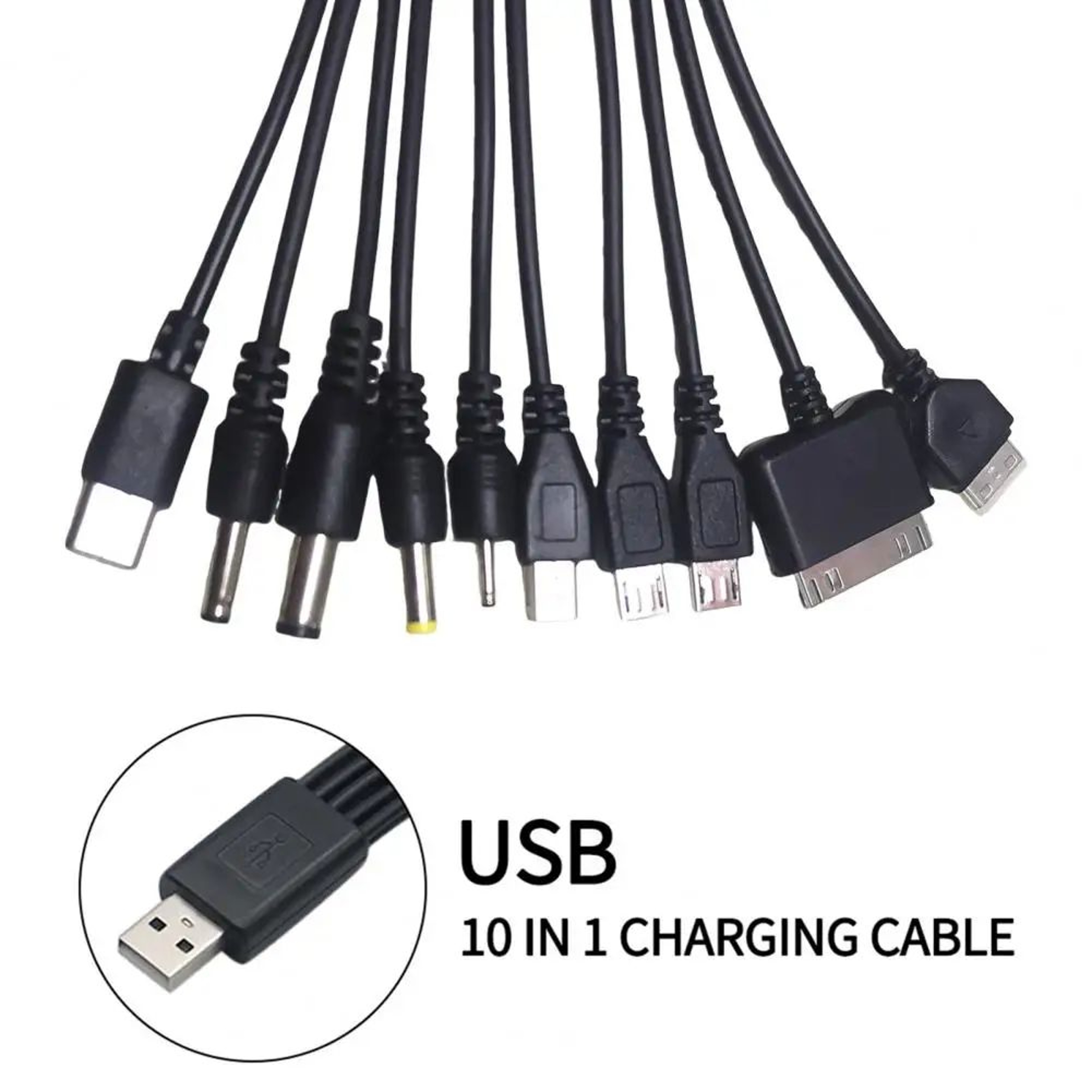10in1 MultiDevice Charging Cable 906 Inches Universal TangleFree PVC Cord Fast Charge Data Cable Fo 0