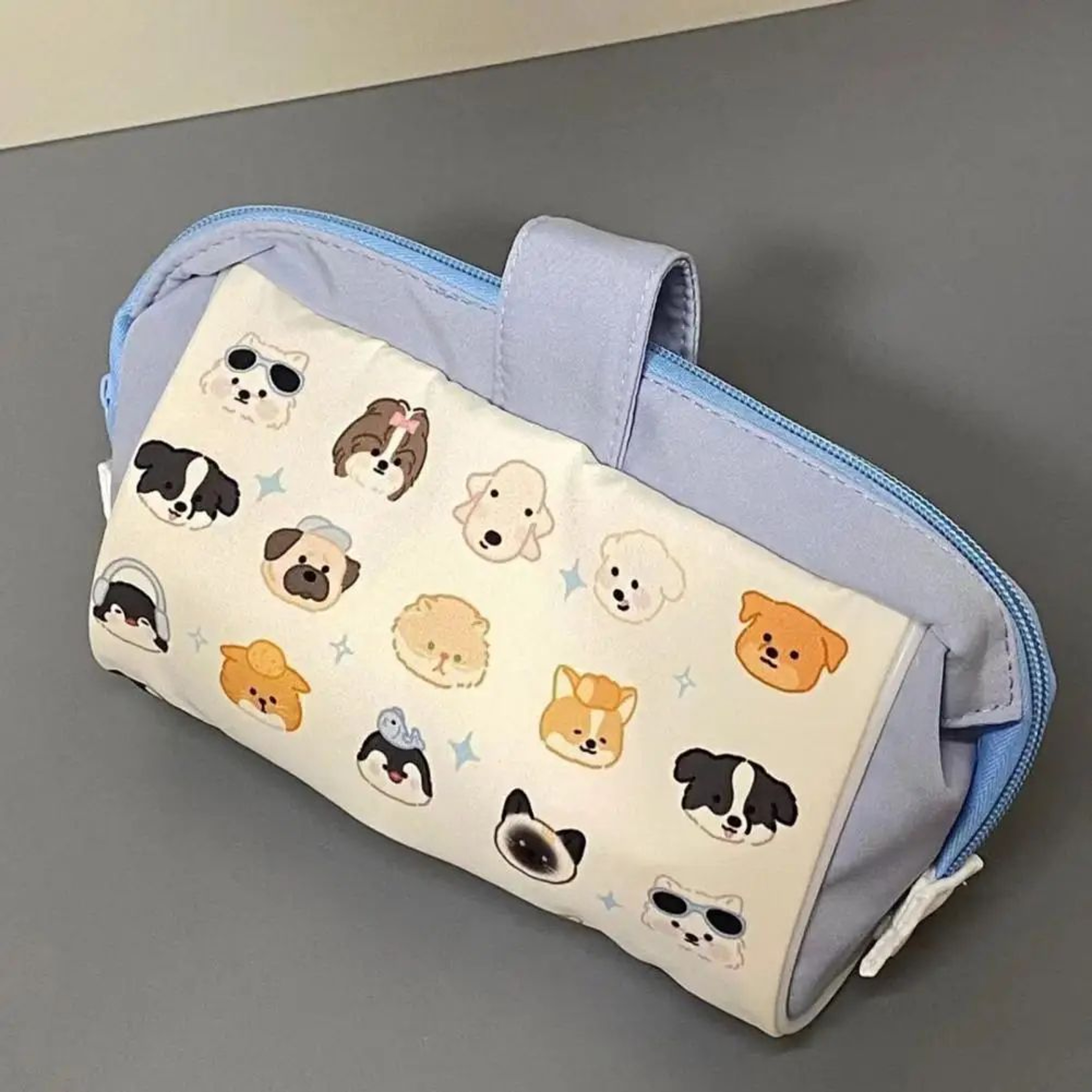 Durable Canvas Stationery Pouch Pencil Case Large Capacity Cute Print Zipper Bag Portable School Su 1