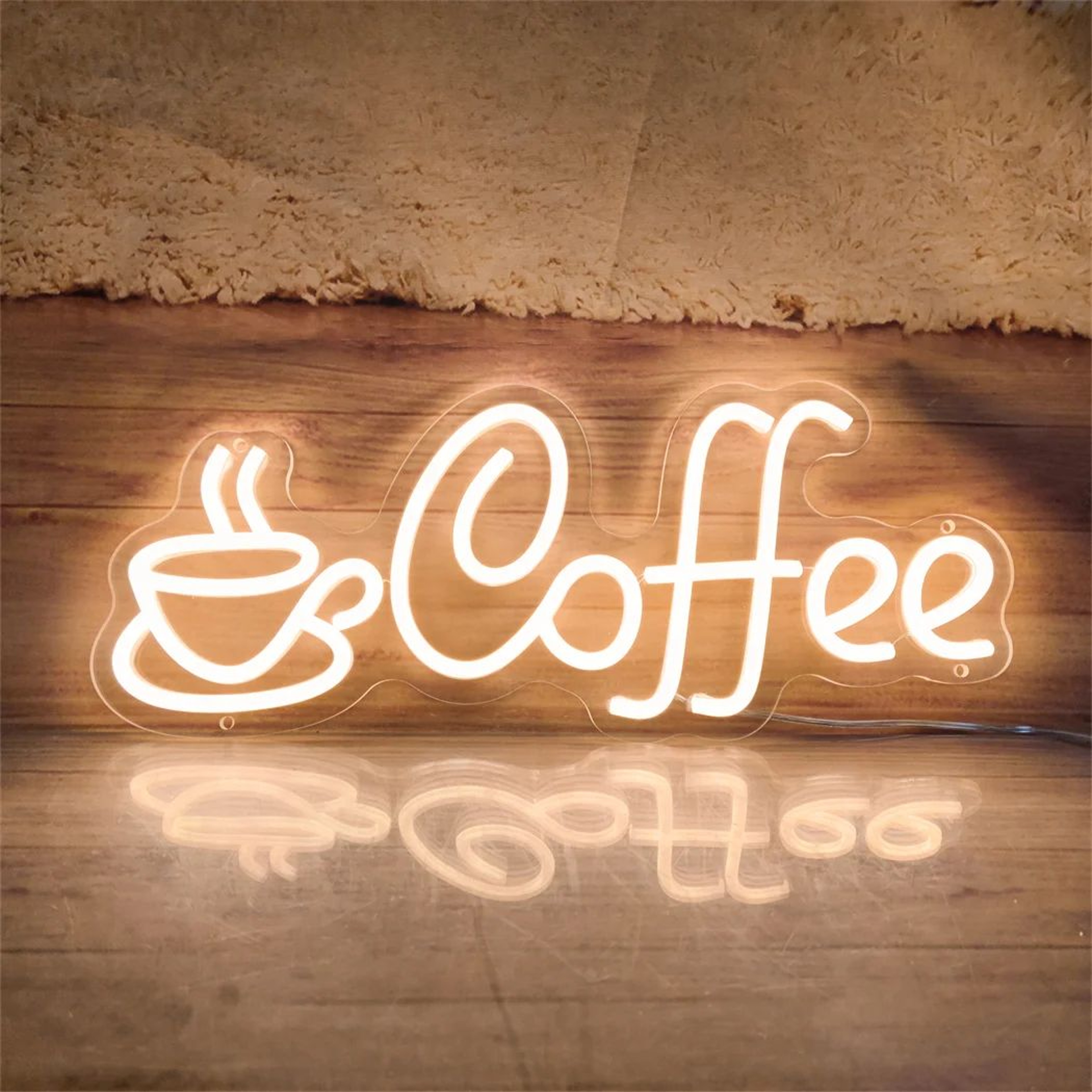 LED Coffee Neon Sign USB Powered Wall Light  Single Color Hanging Decor For Cafe Bar Shop Kitchen   0
