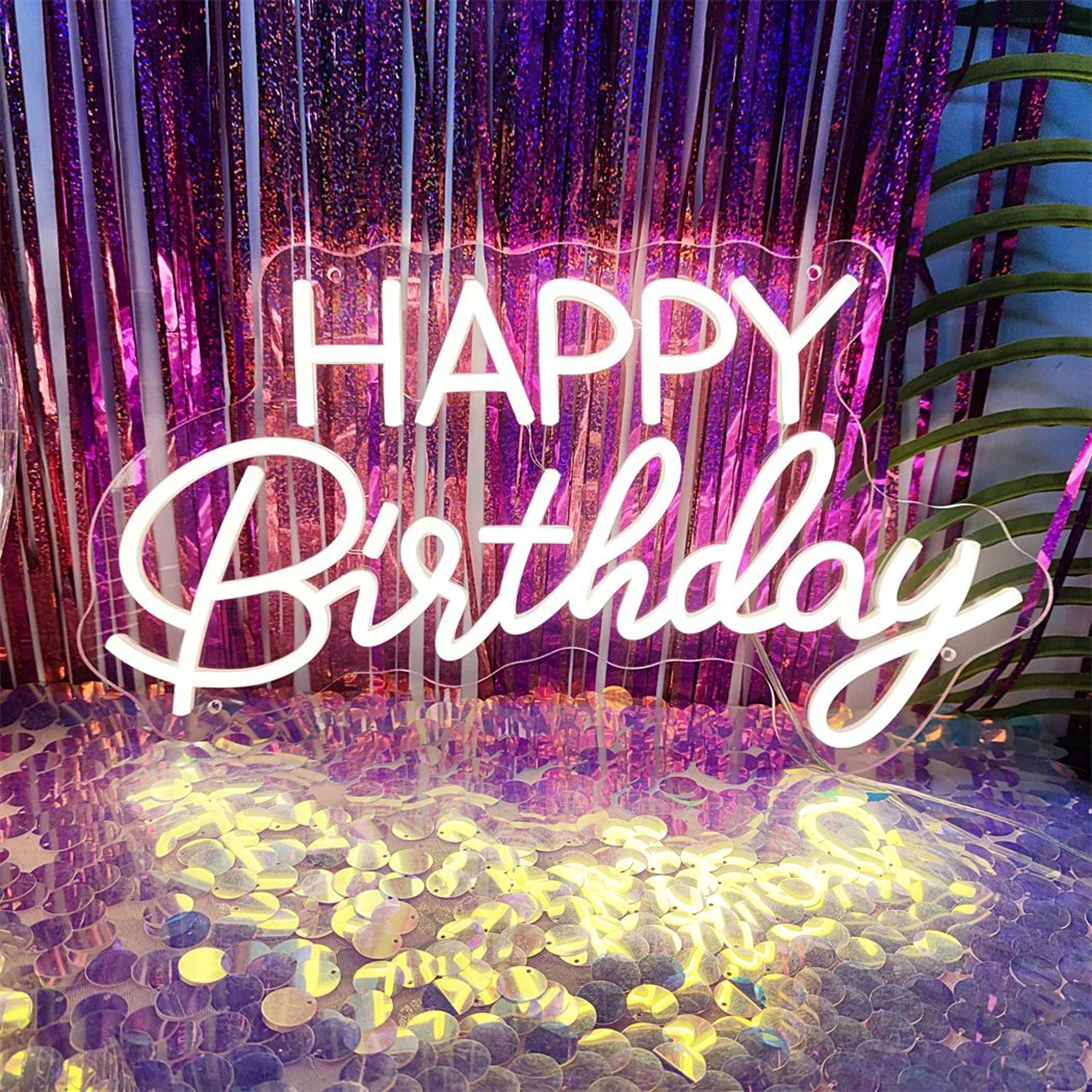 Happy Birthday LED Neon Sign USB Wall Light For Home Bedroom  Party Decor Bright Photo Backdrop Glo 0
