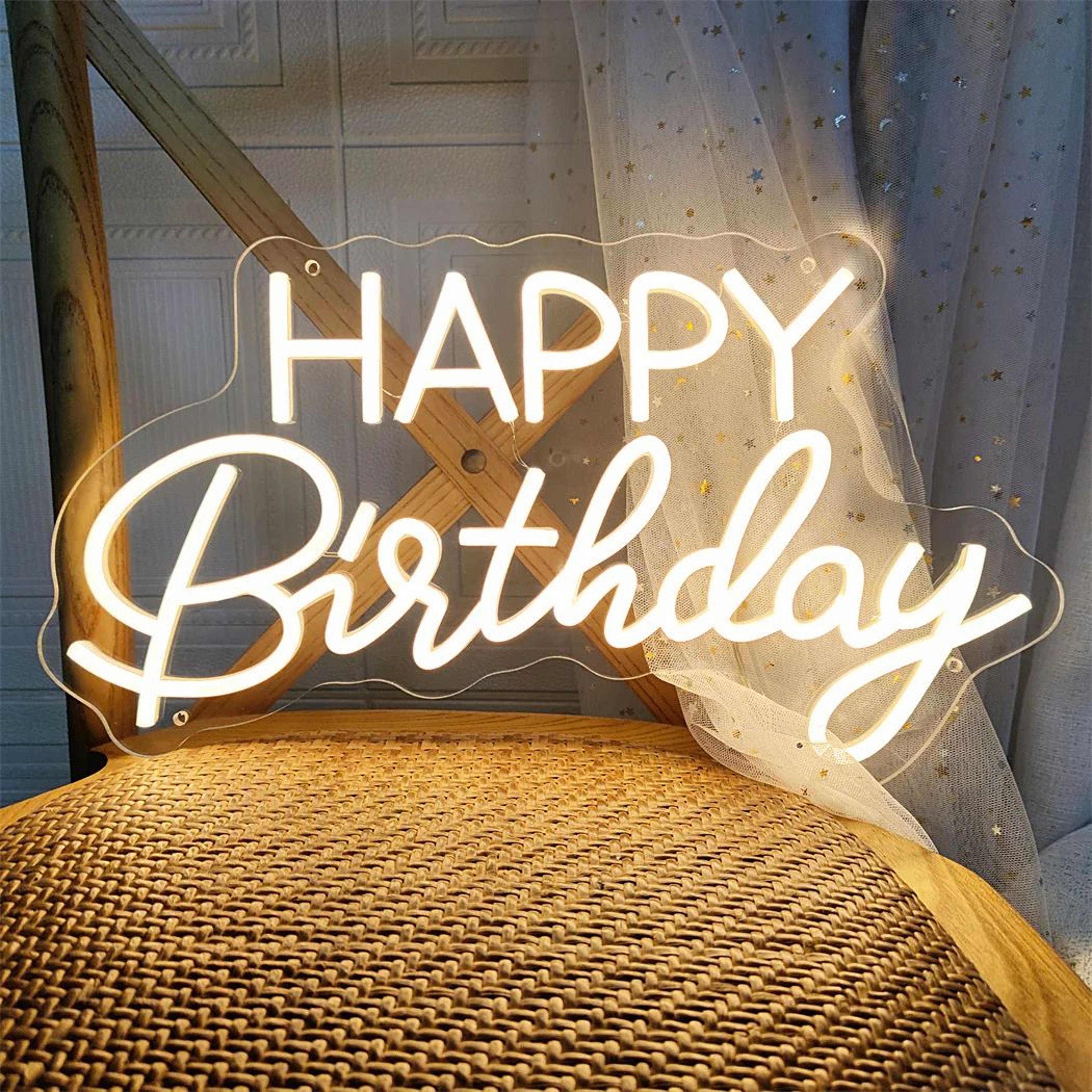 Happy Birthday LED Neon Sign USB Wall Light For Home Bedroom  Party Decor Bright Photo Backdrop Glo 3
