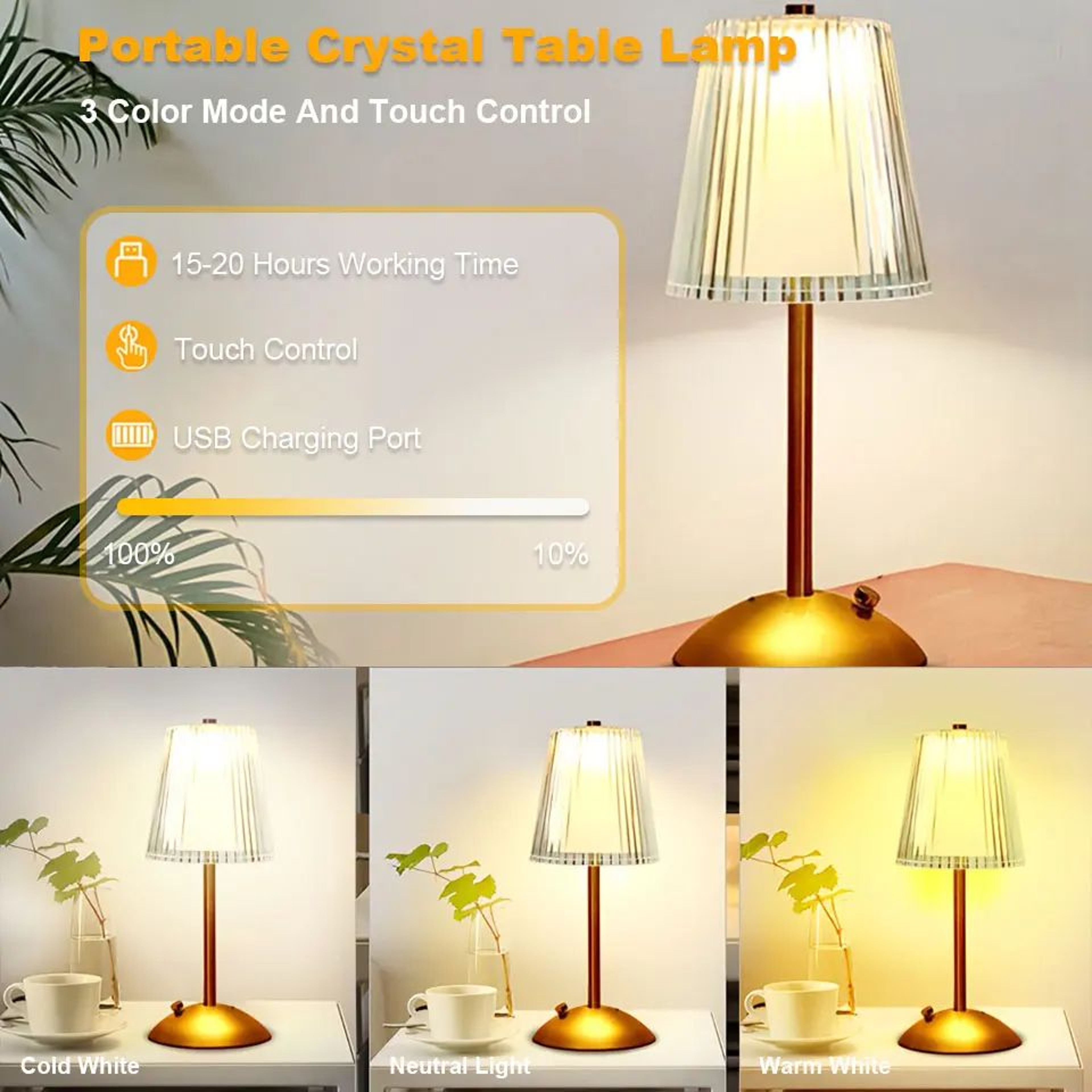 Rechargeable Touch Sensor LED Table Lamp With Dimming Nordic Bedside Night Light For Bedroom Hotel  1