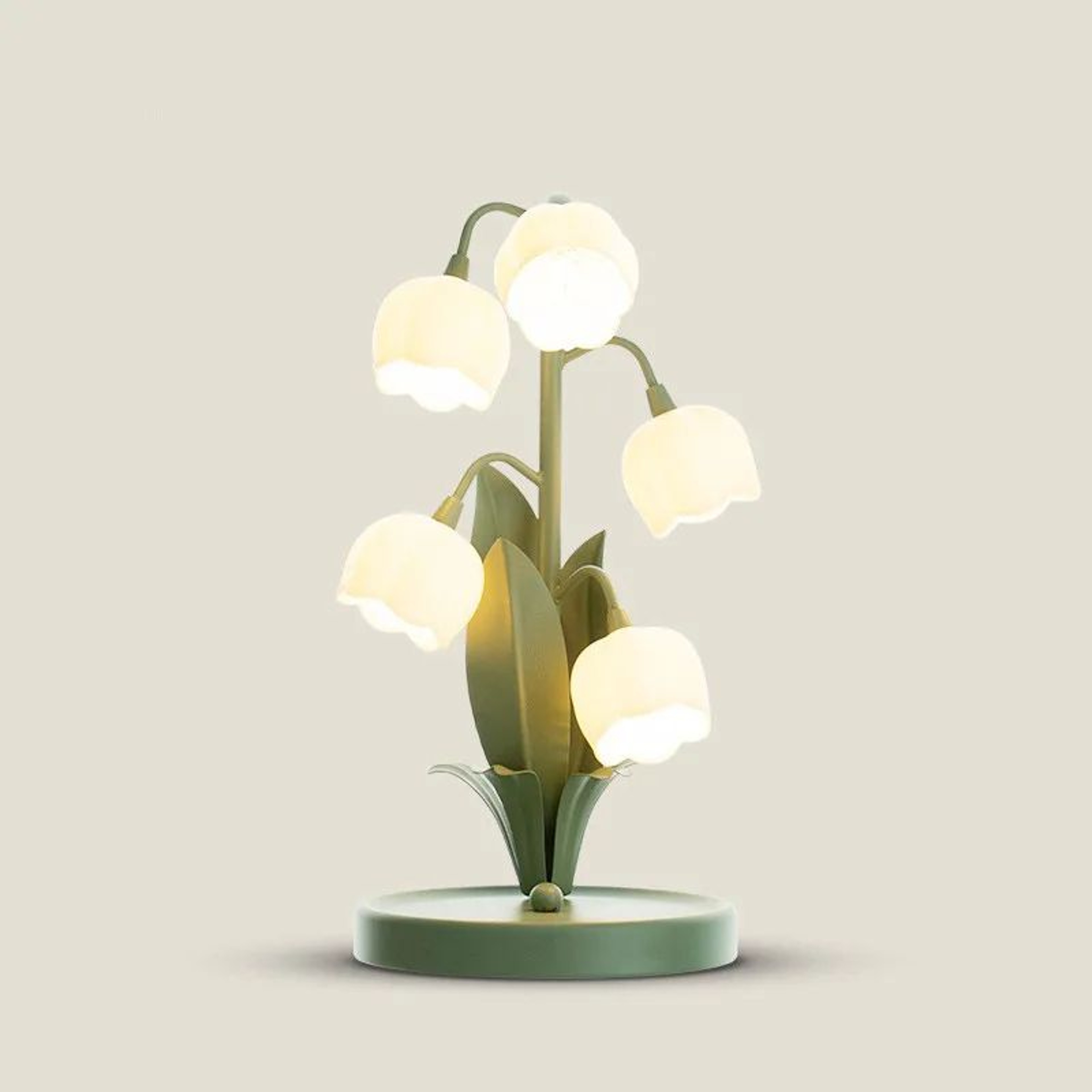 Vintage Floral Lily Table Lamp With 5 Lights US Plug G4 LED Nightstand Lamp For Bedroom Living Room 1