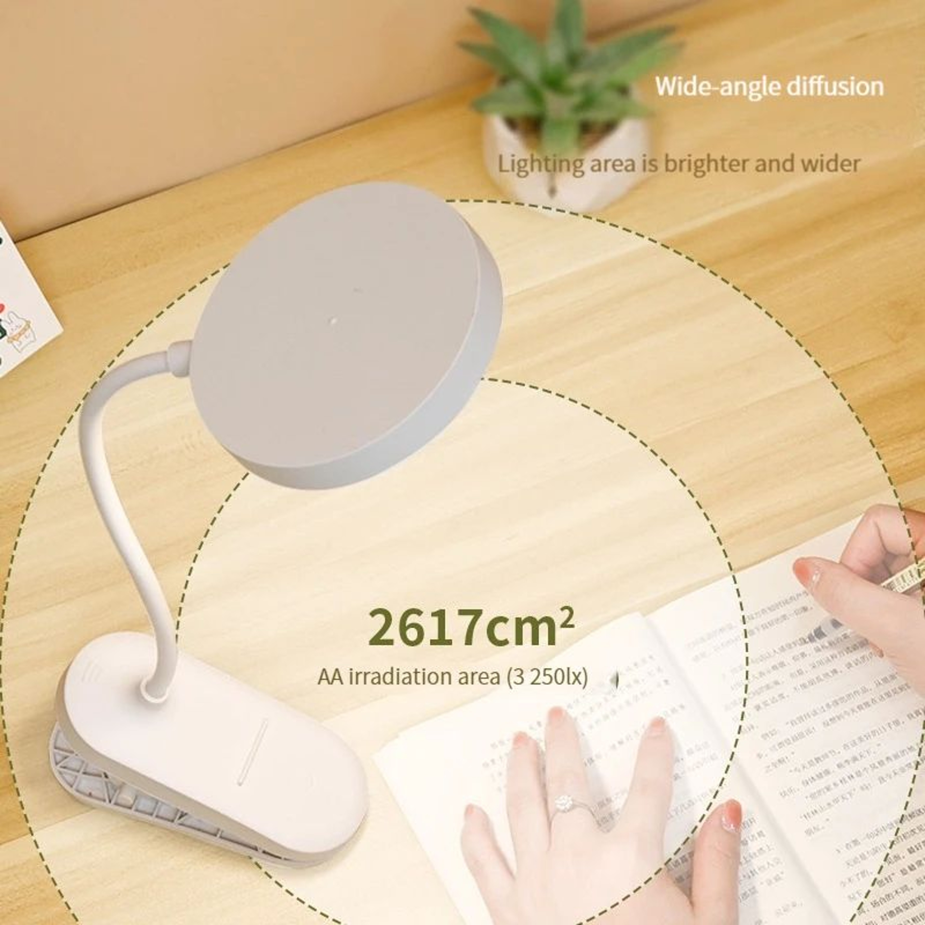 USB Rechargeable ClipOn LED Desk Lamp 3 Color Temperatures  Dimmable Reading Light For Study Office 1