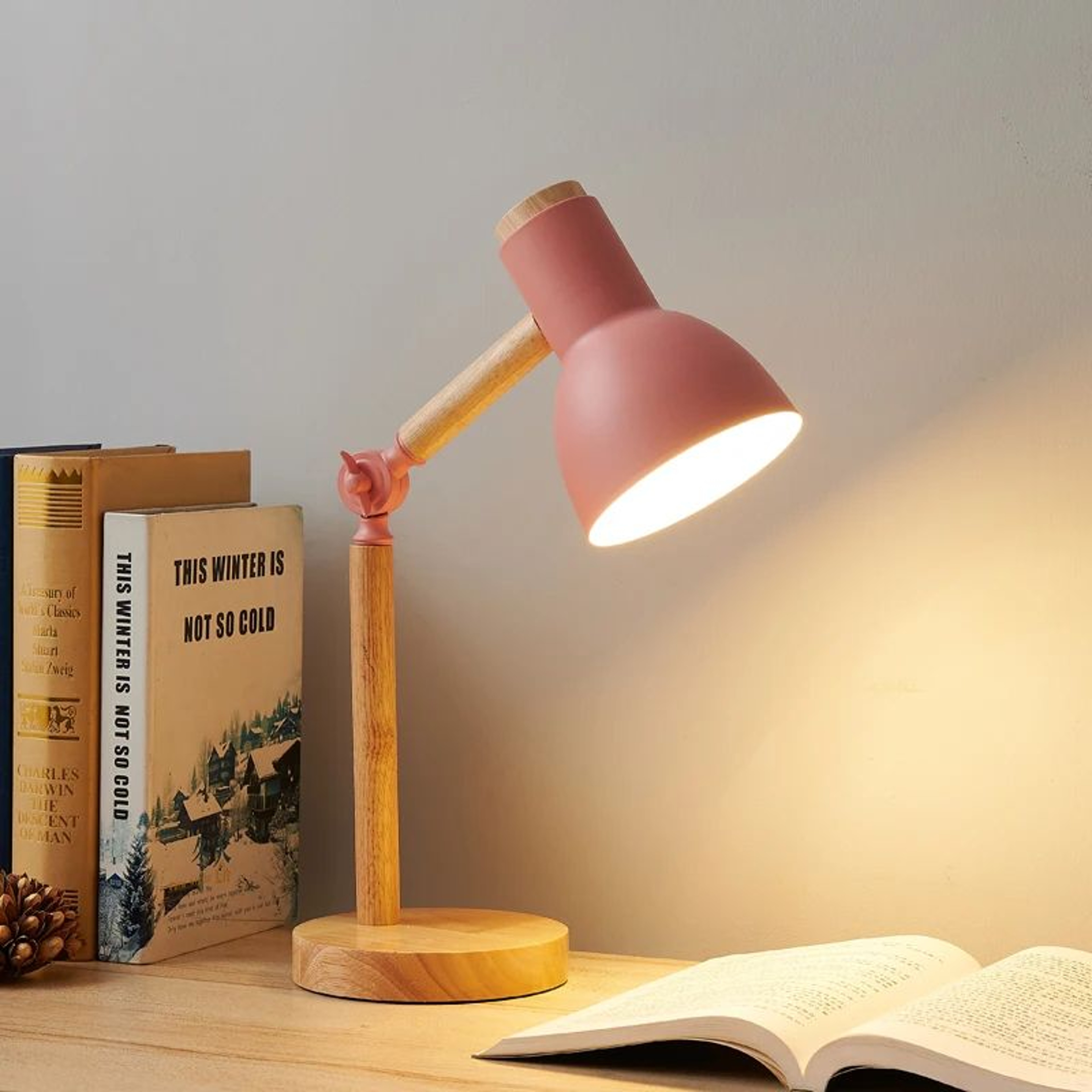 Nordic Wooden LED Table Lamp Turning Head Minimal Bedside Desk Light EyeCare Reading Lamp For Bedro 6