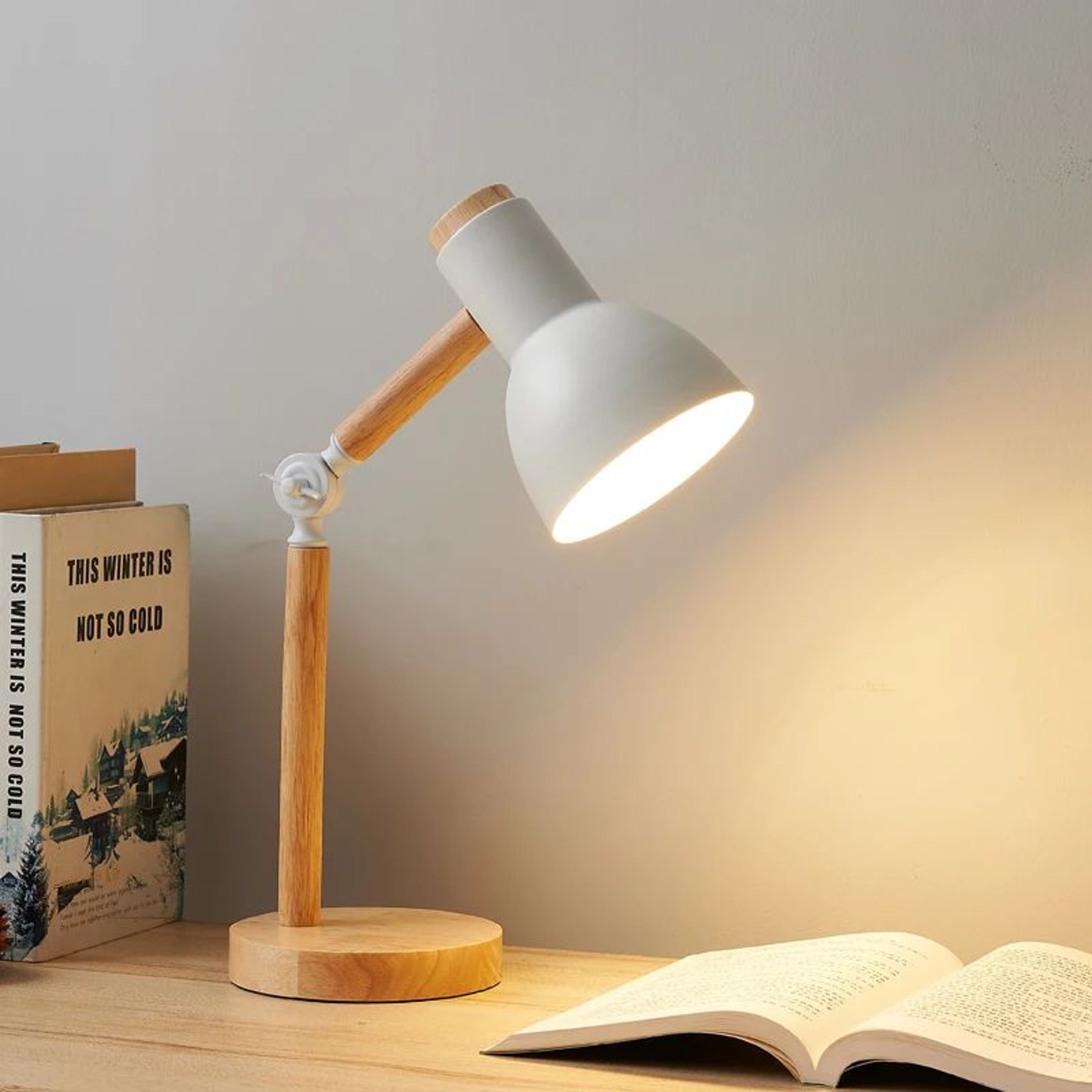 Nordic Wooden LED Table Lamp Turning Head Minimal Bedside Desk Light EyeCare Reading Lamp For Bedro 7