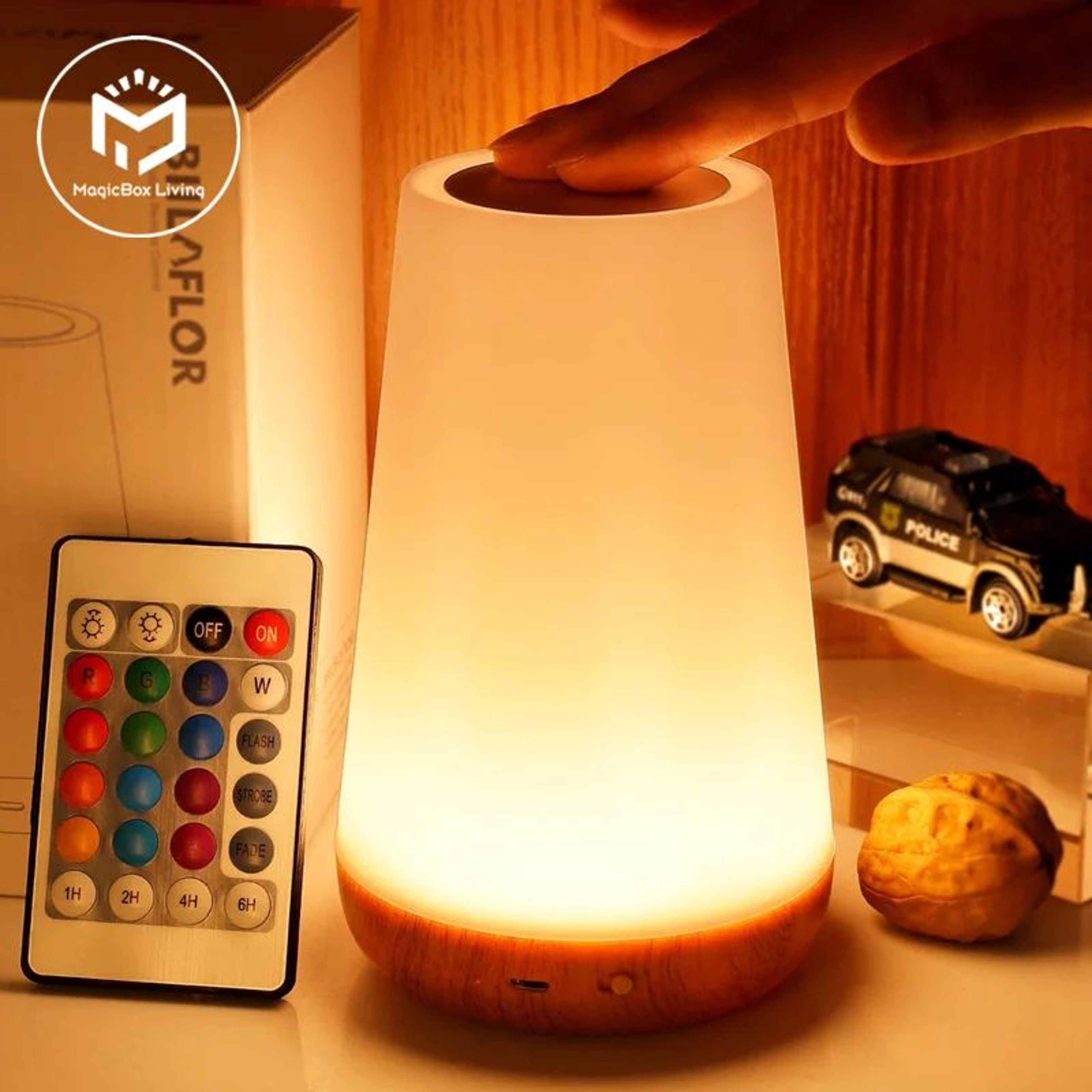 13Color RGB Night Light USB Rechargeable Table Lamp Remote Control Touch Dimmable Bedside Light For 0
