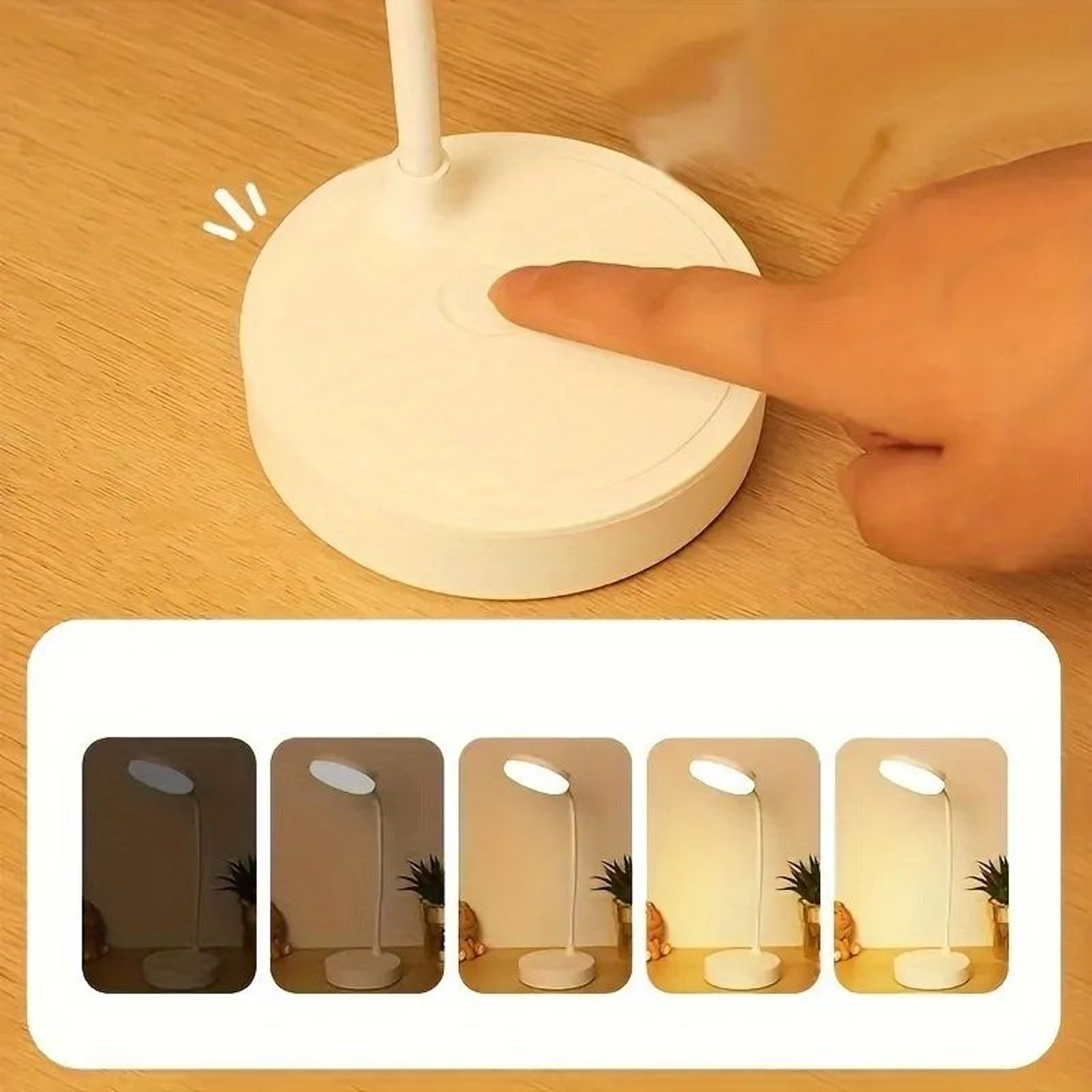 Flexible USB Powered LED Desk Lamp 3Level Dimmer WarmWhite EyeCare Reading Light For Home Office St 1