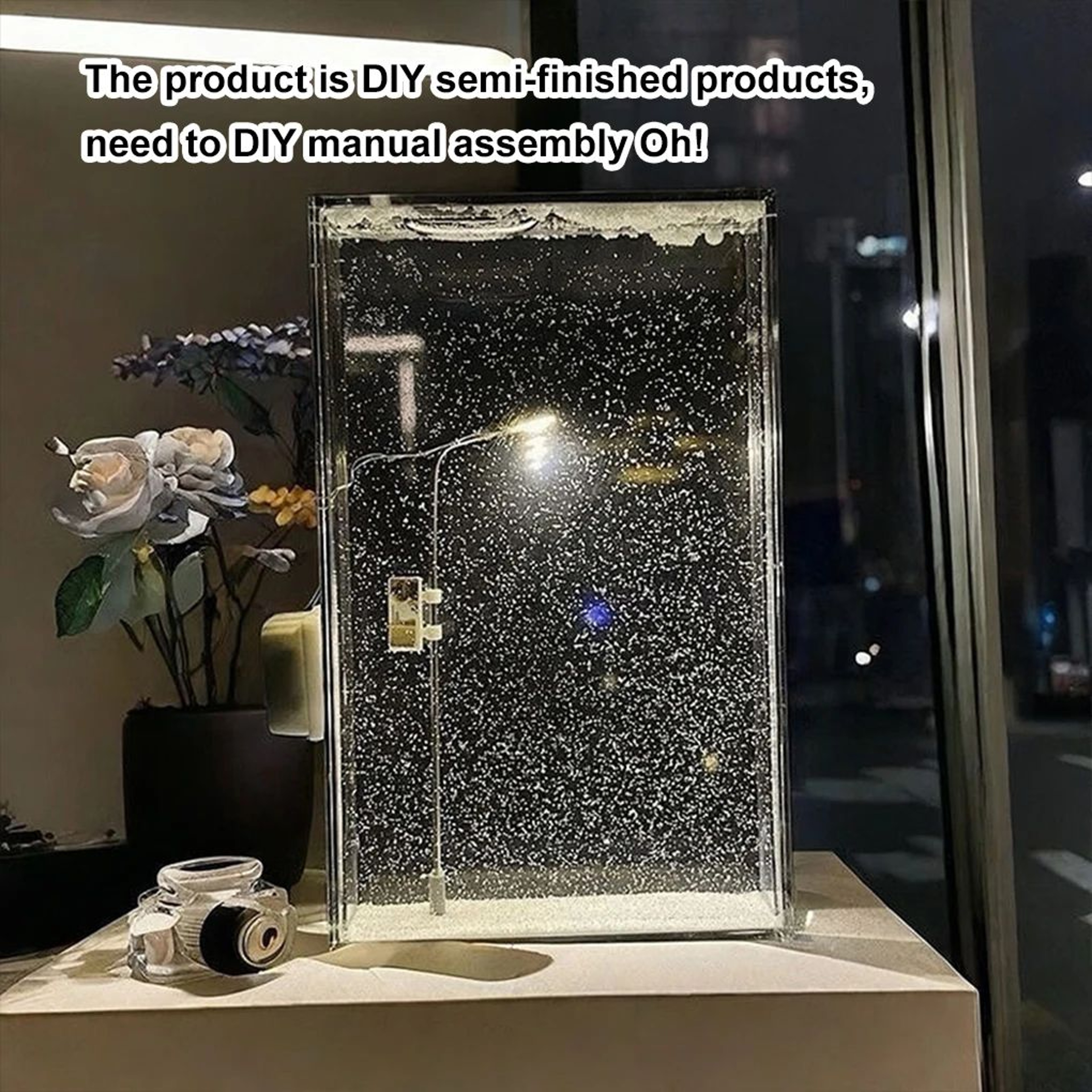 3D DIY Snowflake Christmas Night Light Snowy Street Scene Desktop Lamp Warm LED Holiday Decor For K 1