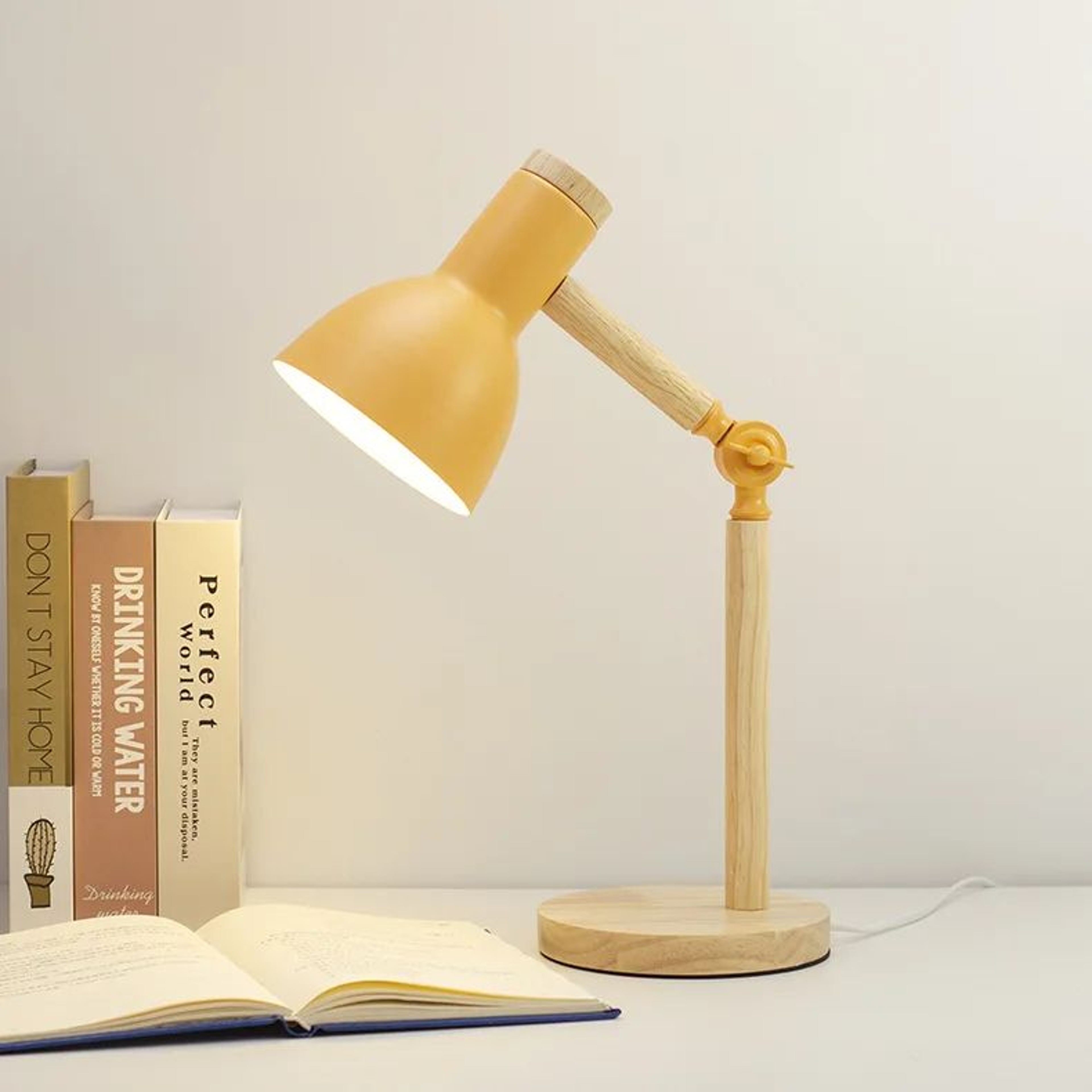 Nordic Wood E27 Desk Lamp Eye Protection Reading Table Light Height Adjustable Modern Bedside Lamp  10
