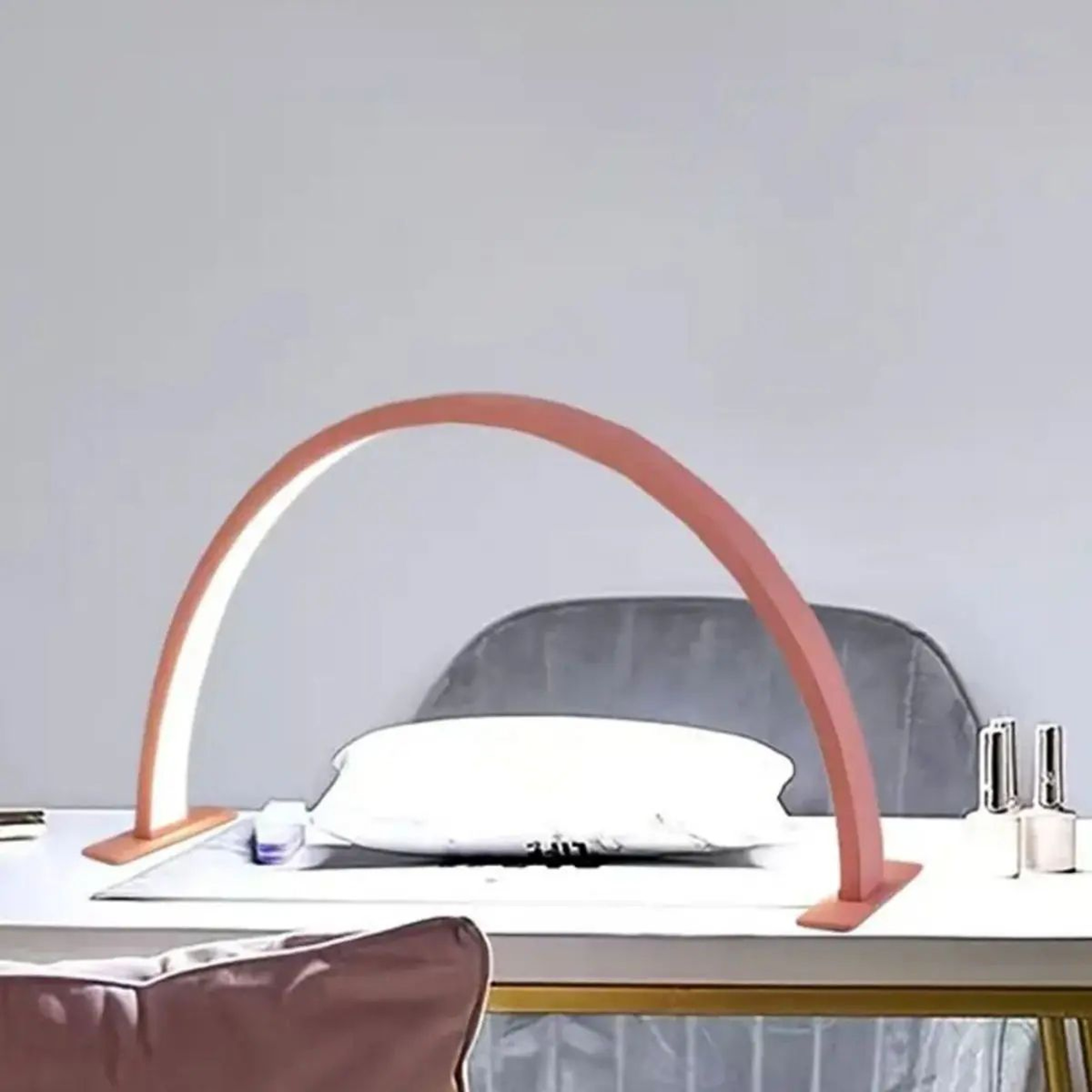 Crescent Nail Desk Lamp Adjustable Brightness  Color Temp LED Lash Extension Light For Salon Skinca 2
