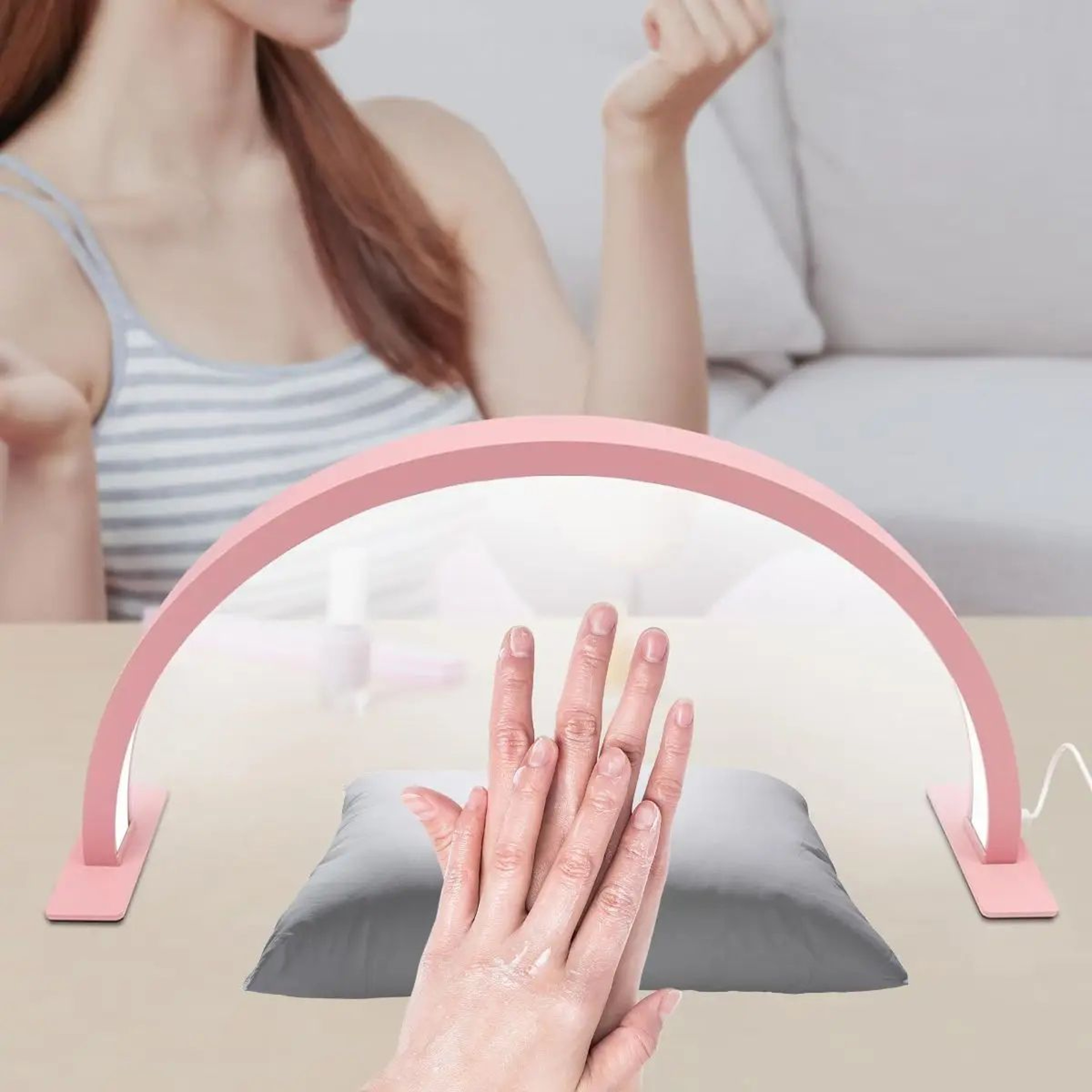 Crescent Nail Desk Lamp Adjustable Brightness  Color Temp LED Lash Extension Light For Salon Skinca 13