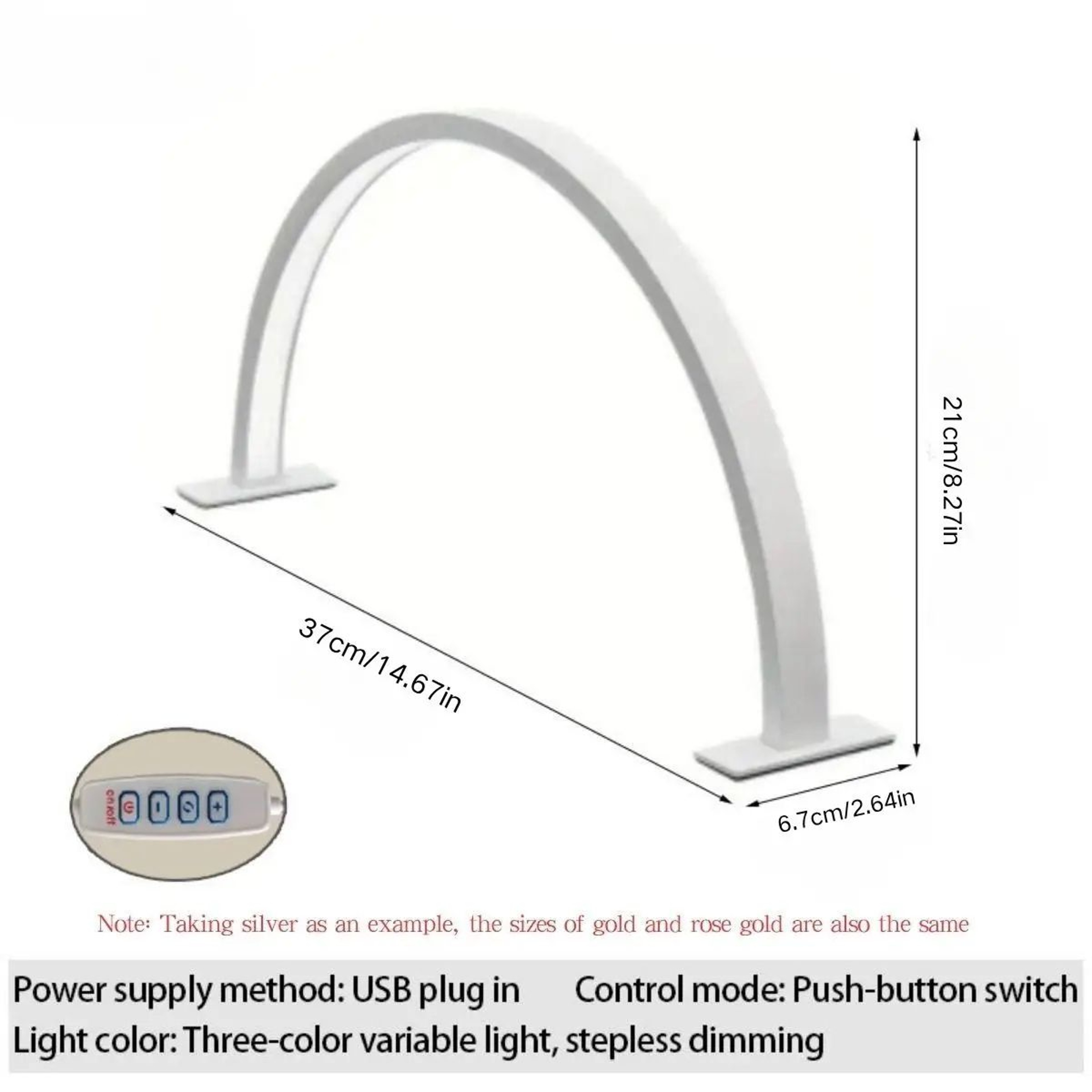 Crescent Nail Desk Lamp Adjustable Brightness  Color Temp LED Lash Extension Light For Salon Skinca 14