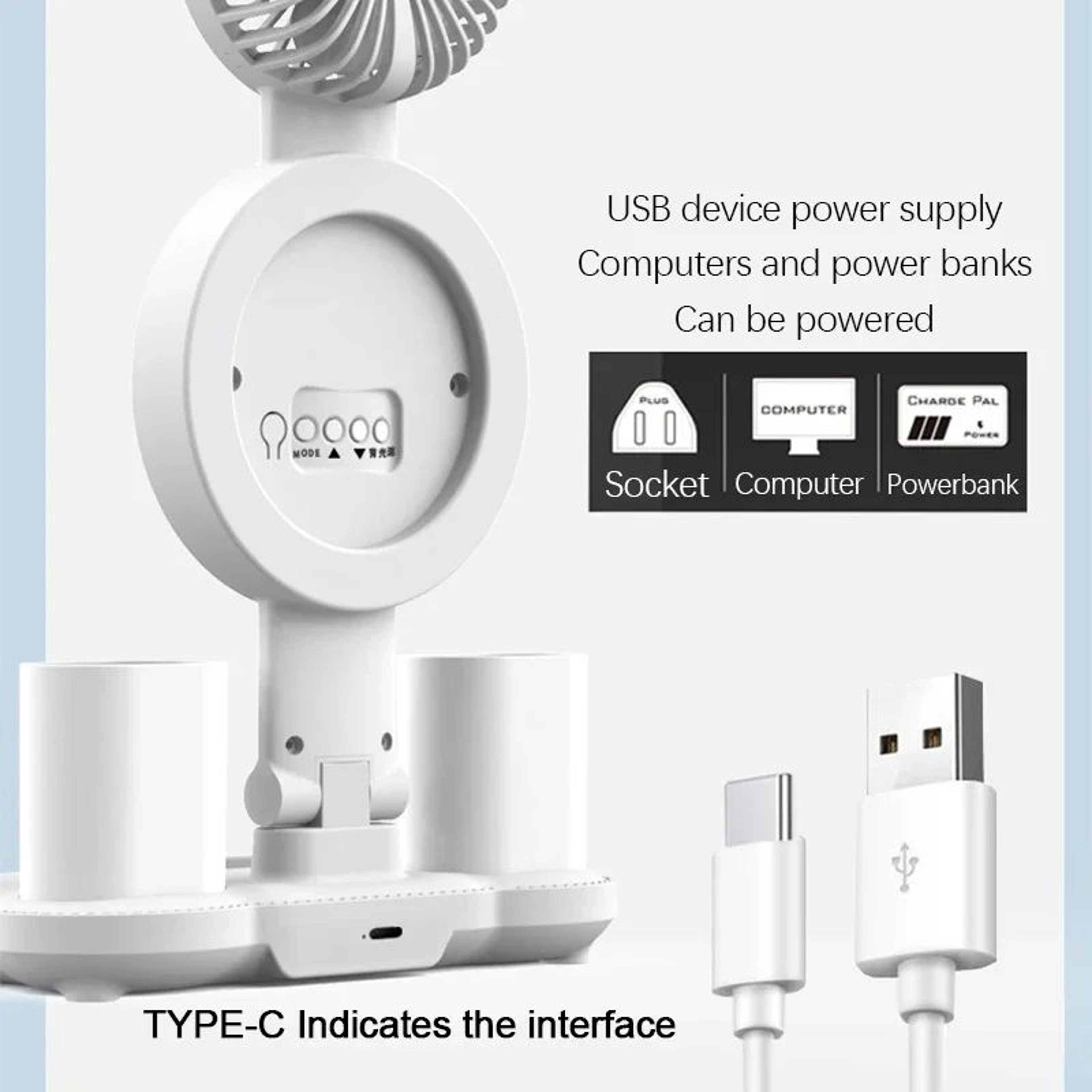 LED Desk Lamp With Fan  Clock Display Adjustable Brightness Reading Light For Study Night Light For 5