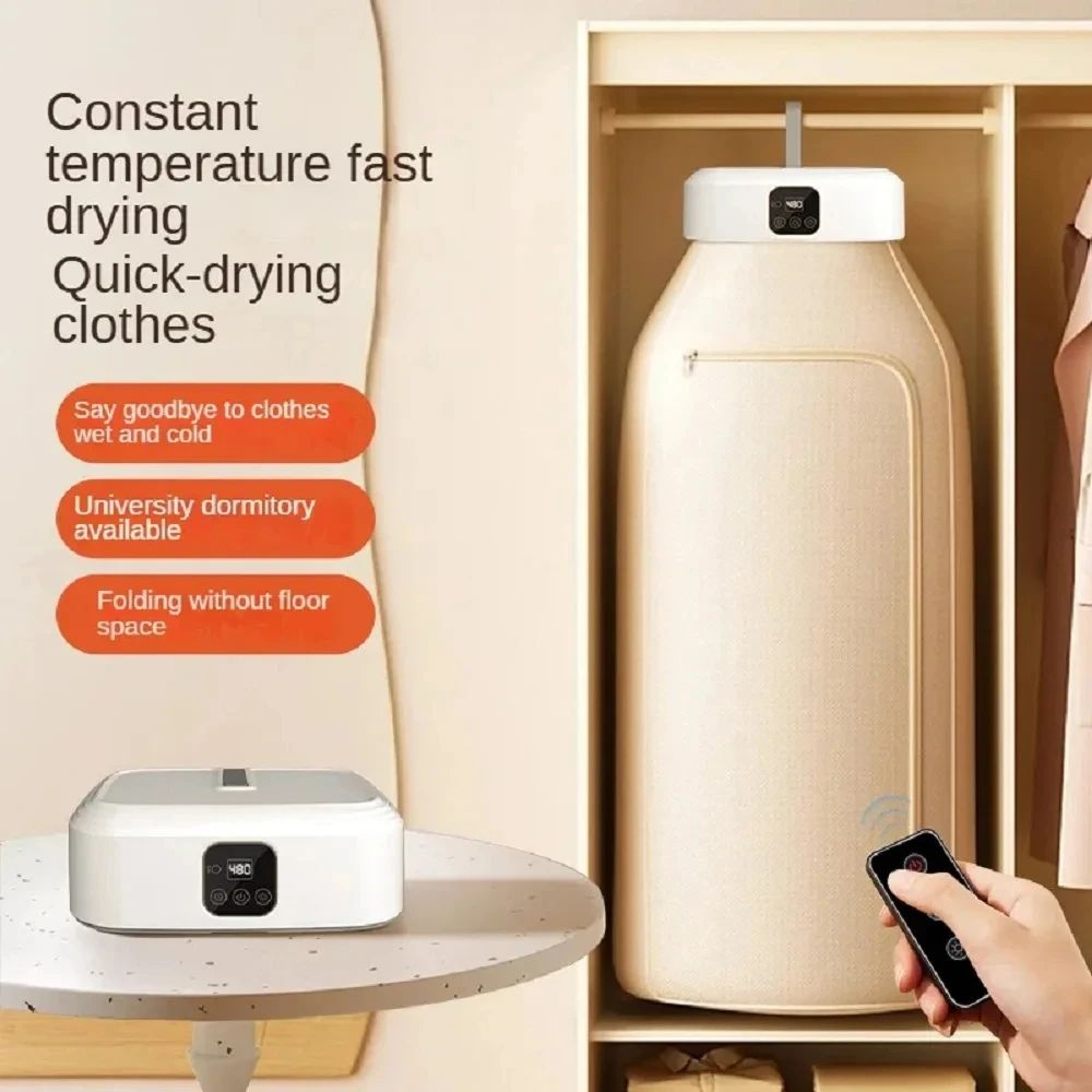 Electric Warm Air Clothes Dryer Cabinet W Remote  Timer FloorStanding Laundry Drying Machine Fast H 16