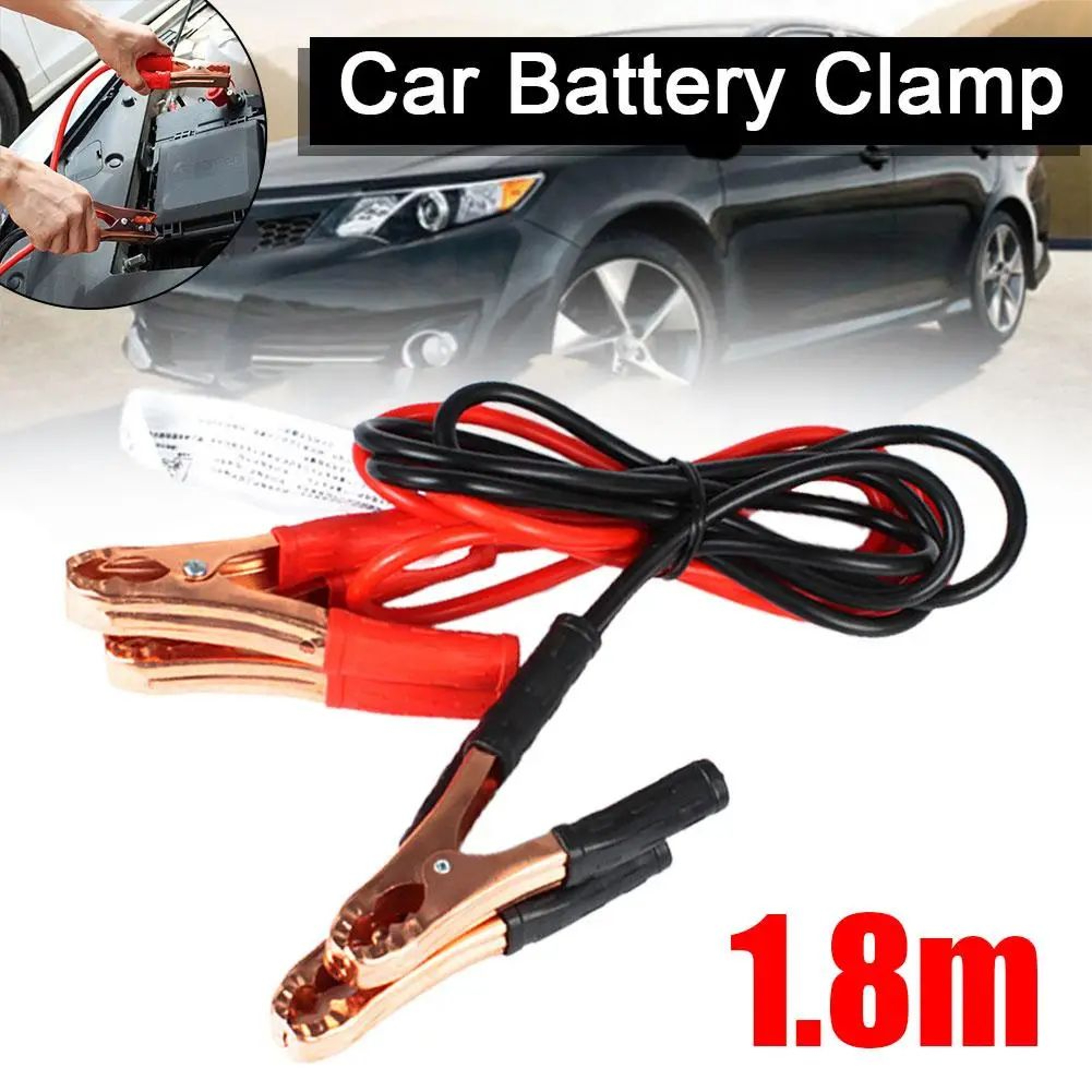 71 Inches Heavy Duty Jumper Cables Kit With Battery Booster Clamps  Car Emergency Power Start Cable 1