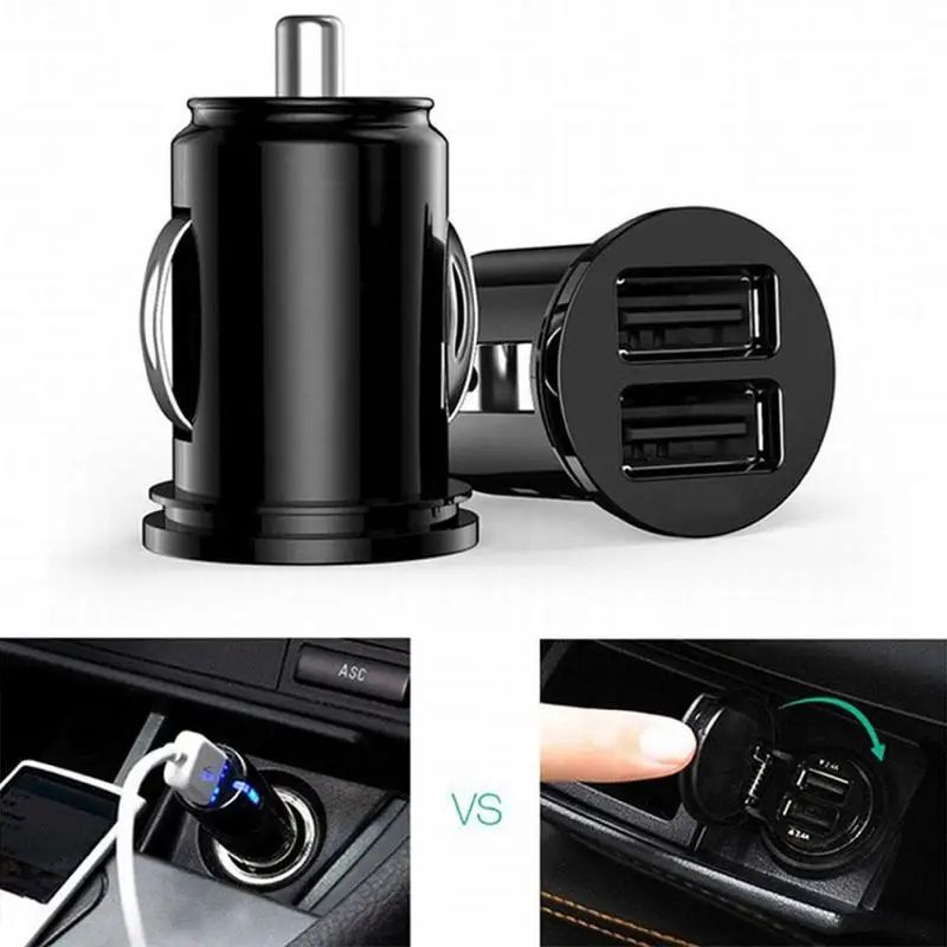 Dual USB Car Charger Fast Charging Cigarette Lighter Adapter  12V24V Auto Charger For Phone Tablet  0