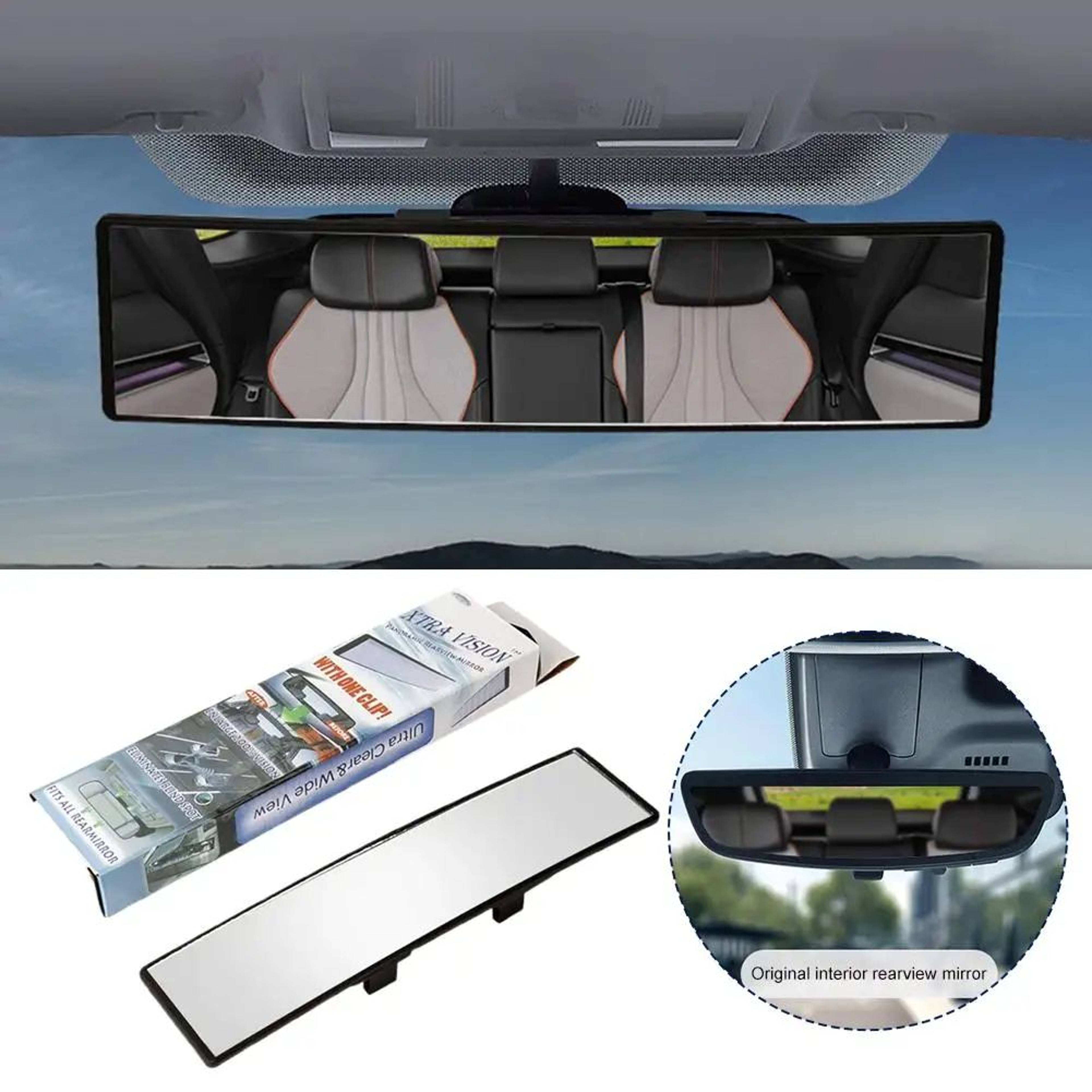 Universal ClipOn Wide Angle Rearview Mirror For Car SUV  Truck  Blind Spot Safety Mirror Driving Vi 1
