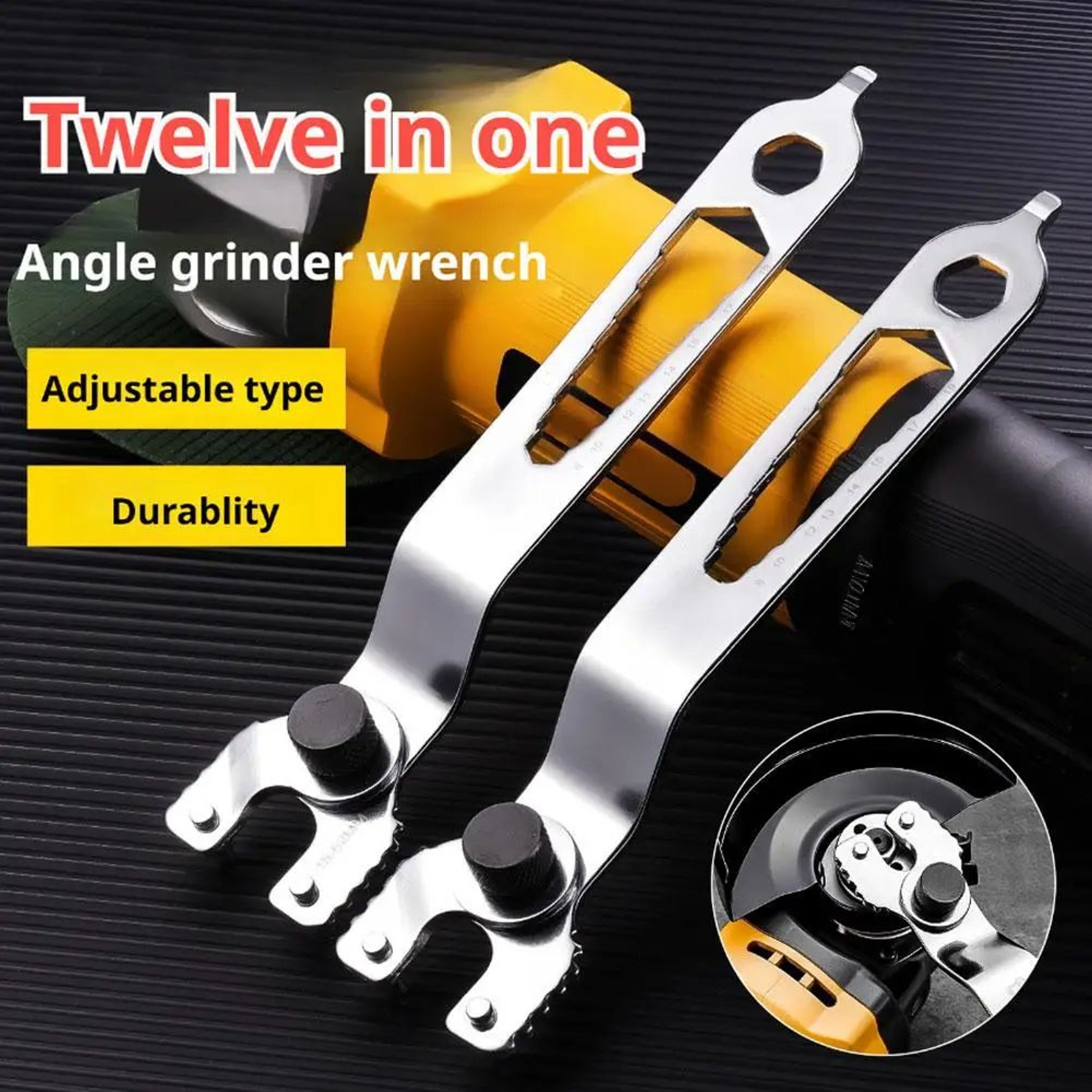 12in1 Angle Grinder Wrench Tool  MultiFunction Adjustable Spanner For Grinder Discs Nuts  Household 1