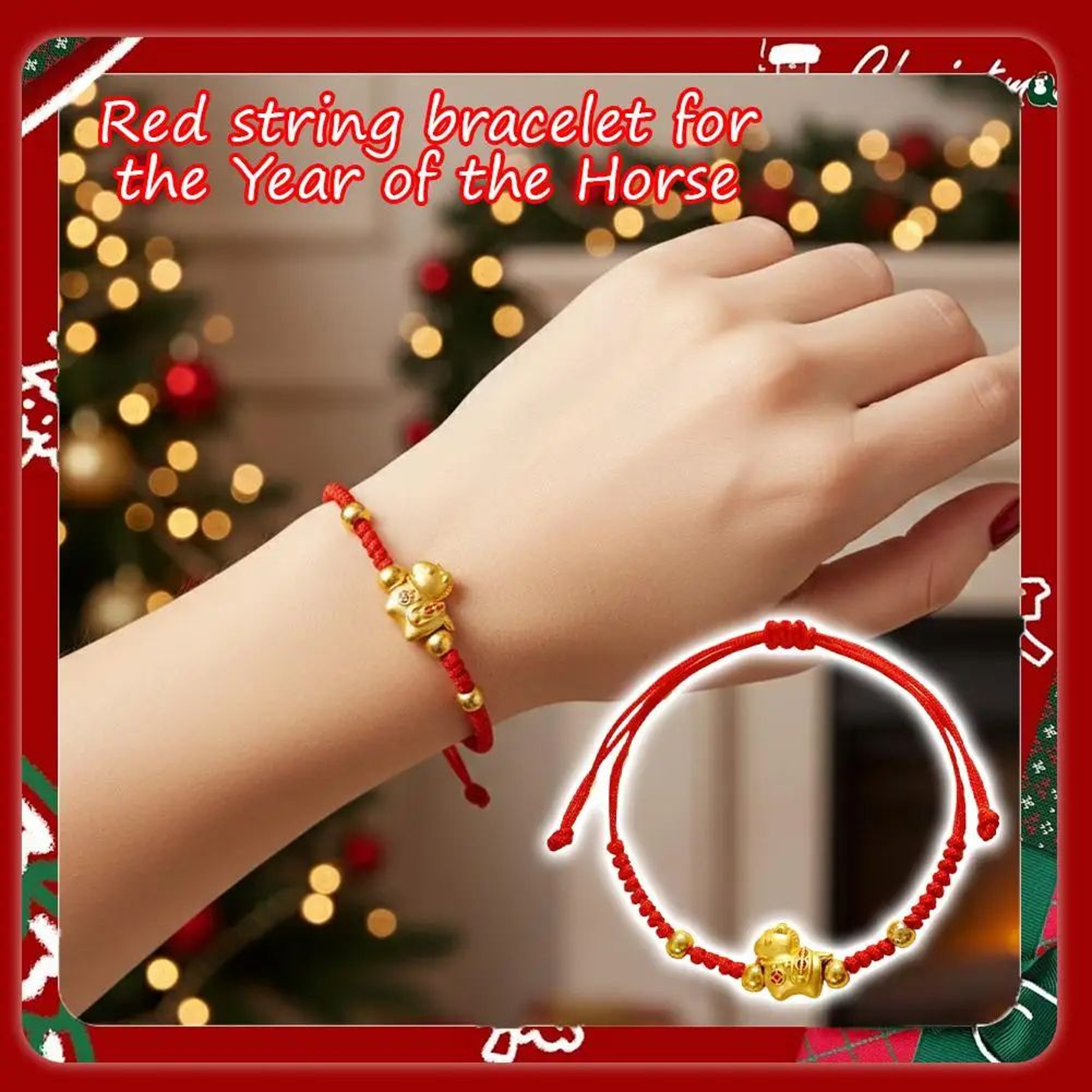 2026 Year Of The Horse Red Lucky Rope Bracelet For Women  Chinese Style Beaded Charm New Year Bless 0