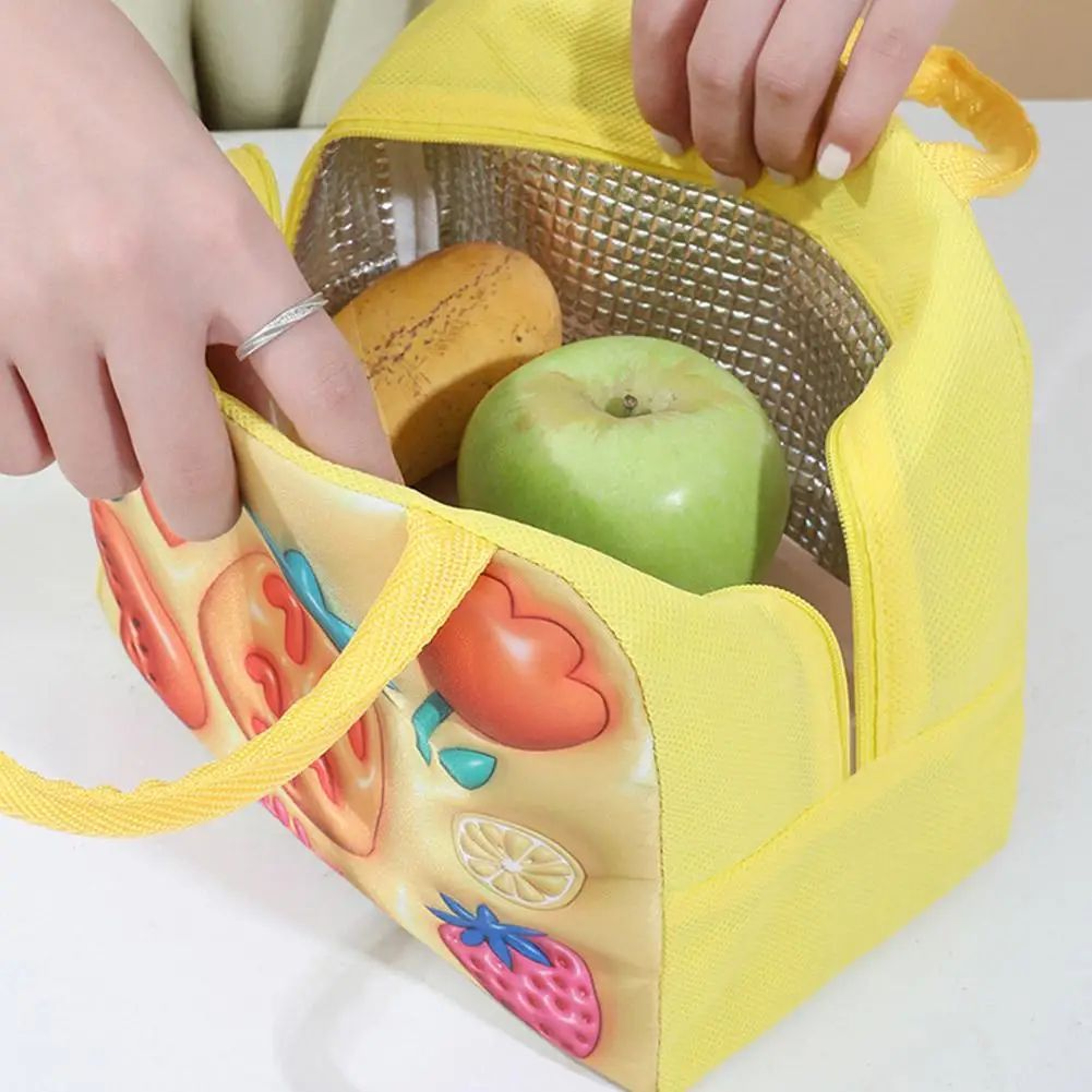 Kids Cartoon Insulated Lunch Bag  Portable Thermal Bento Cooler Tote With Ice Pack Space For School 3